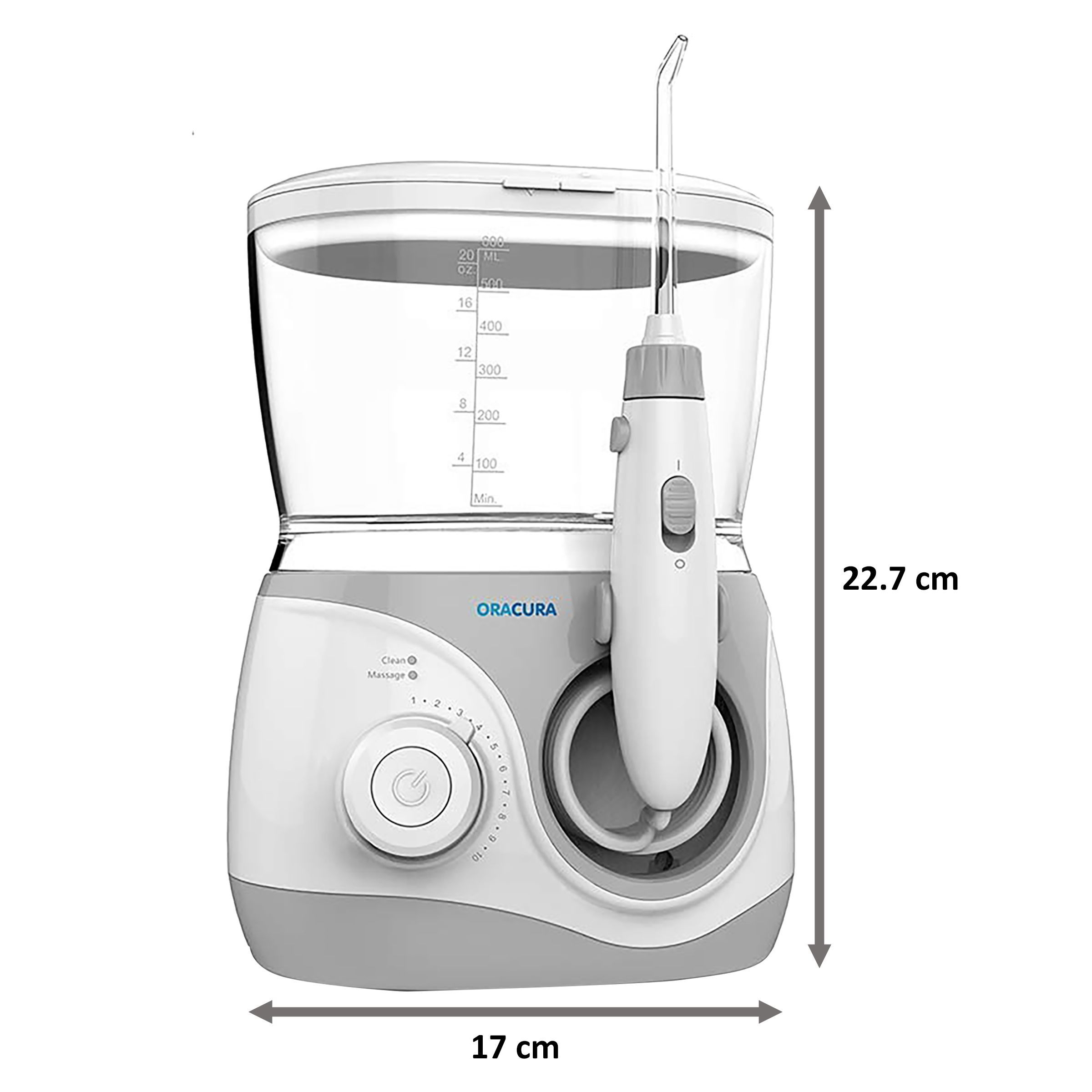 ORACURA Tabletop Plus Dental Floss for Unisex (10 Adjustable Water Pressure, OC300, White)_2