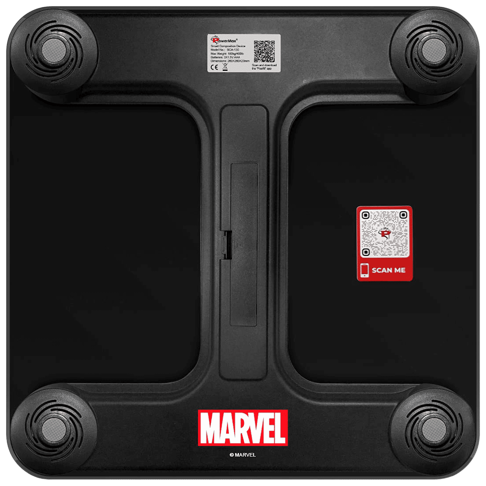 PowerMax Marvel Edition Captain America Weight Scale (Step-on Technology, BCA-130-CA-RD, Red)_2