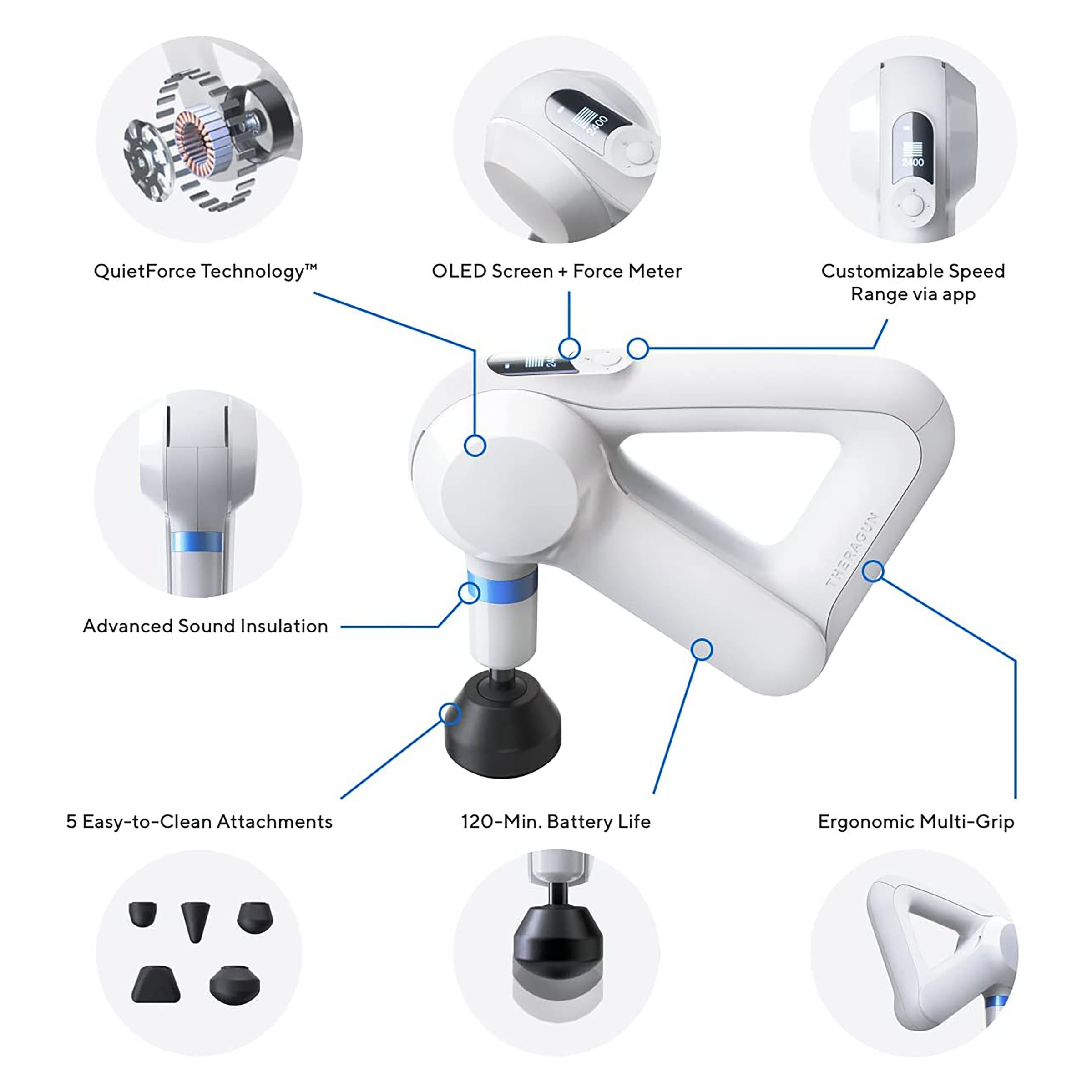 Therabody Theragun Elite Full Body Massager (QuietForce Technology, Smart App Integration, G4-ELITE-WHT, White)_12