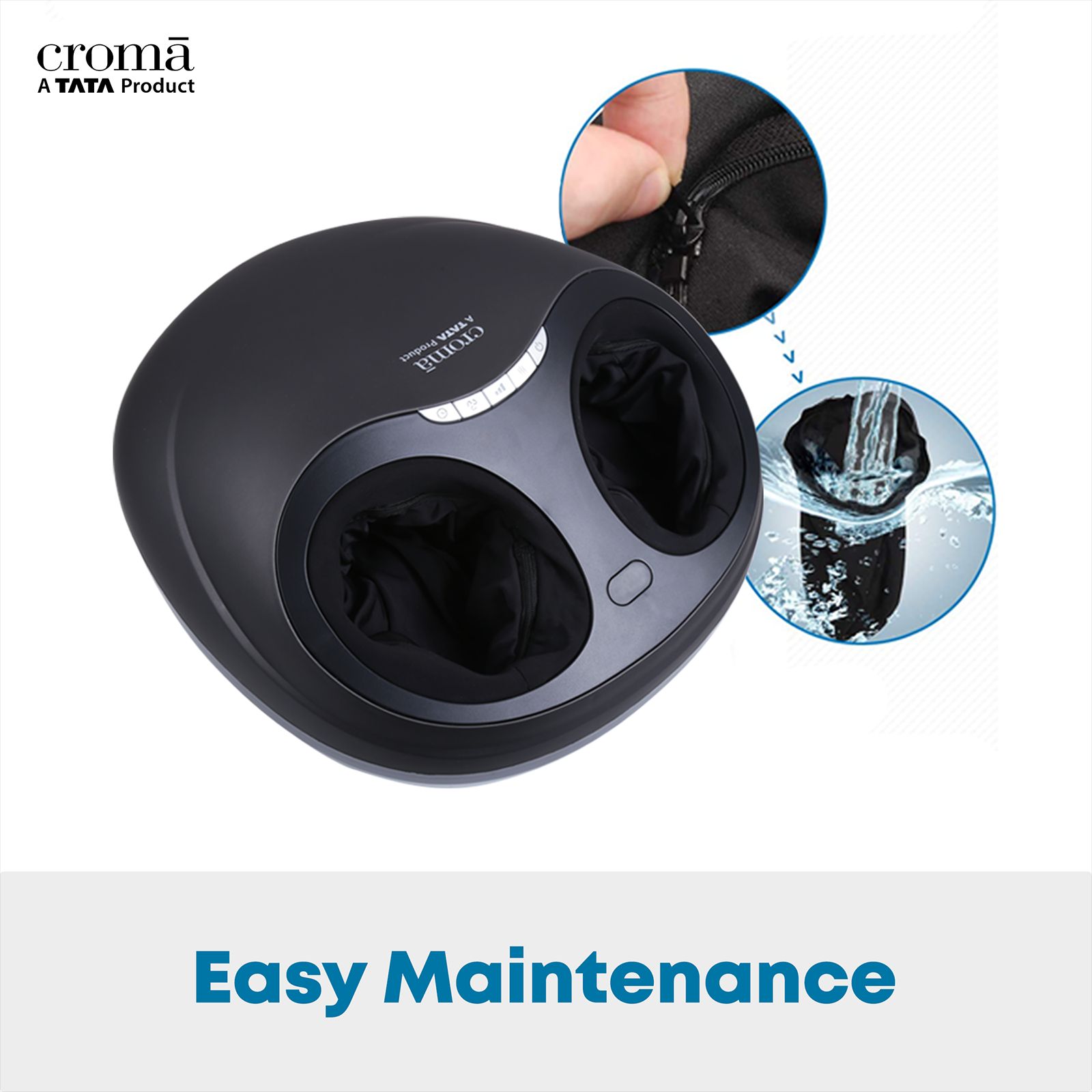 Croma Foot Massager (Shiatsu Massage Therapy, Warm Function, Rubber Grey)_12