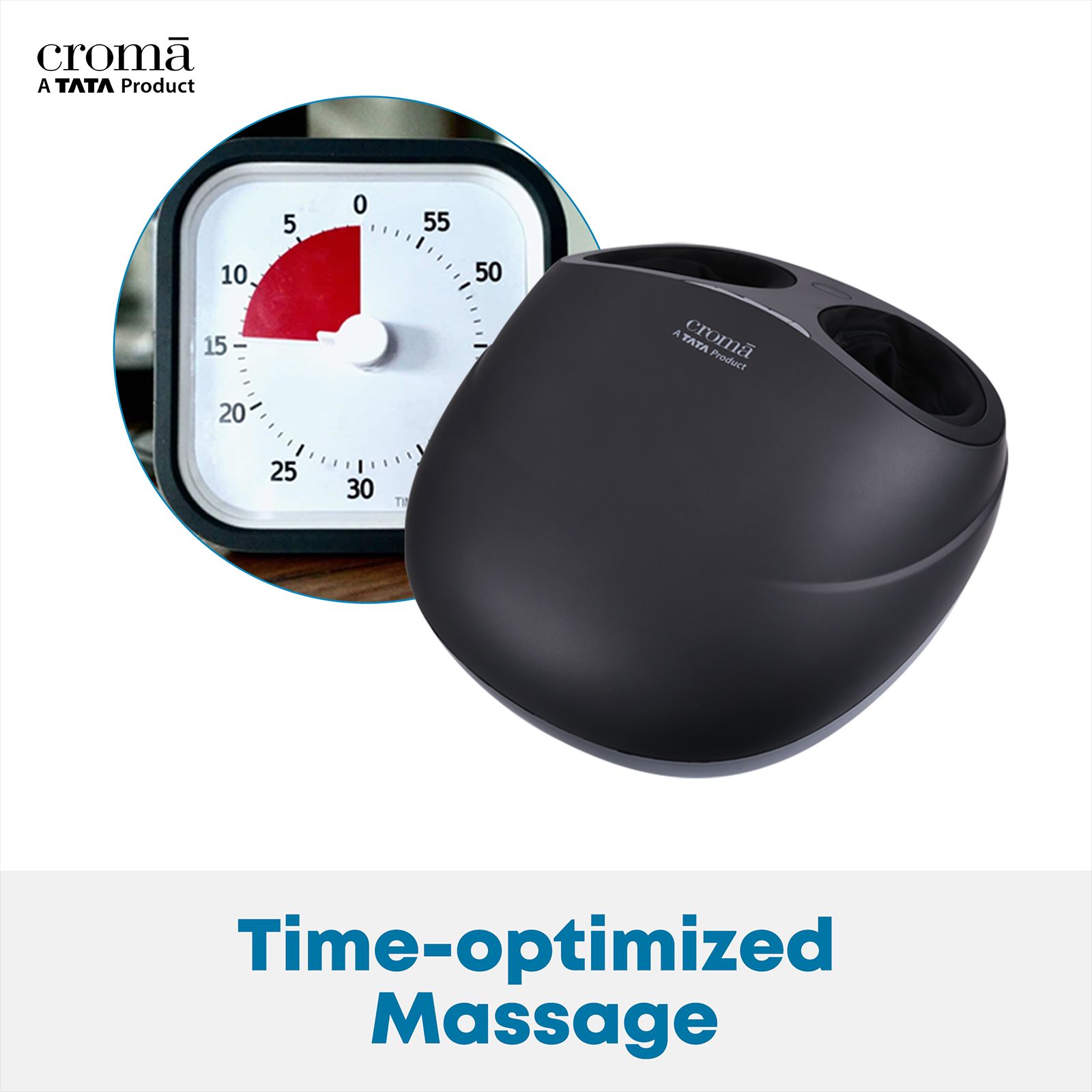 Croma Foot Massager (Shiatsu Massage Therapy, Warm Function, Rubber Grey)_14