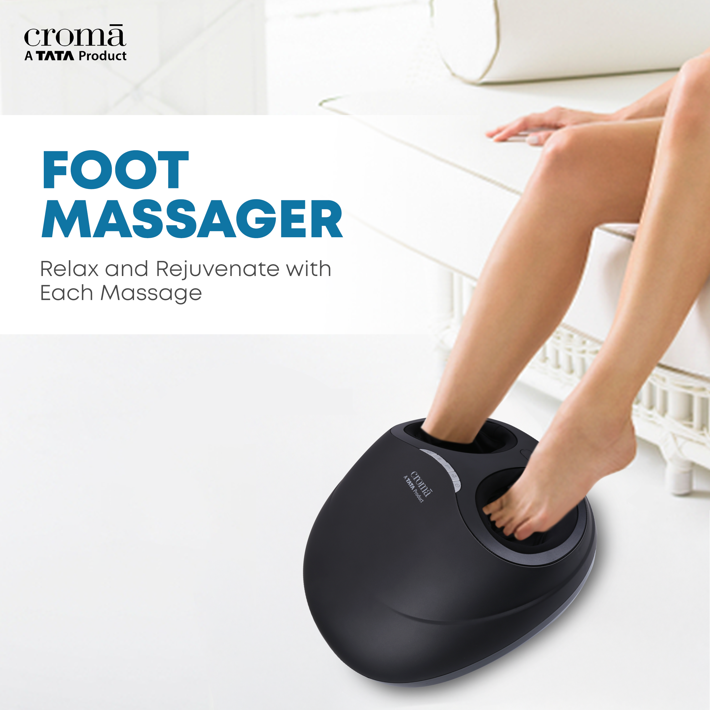 Croma Foot Massager (Shiatsu Massage Therapy, Warm Function, Rubber Grey)_8