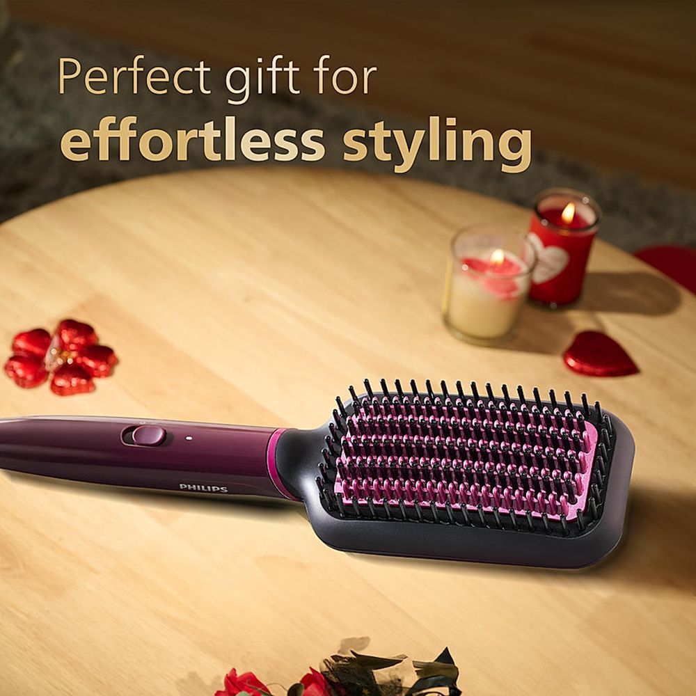 PHILIPS 5000 Hair Straightening Brush with Thermo Protect Technology (Ceramic Bristles, Dark Wine)_12