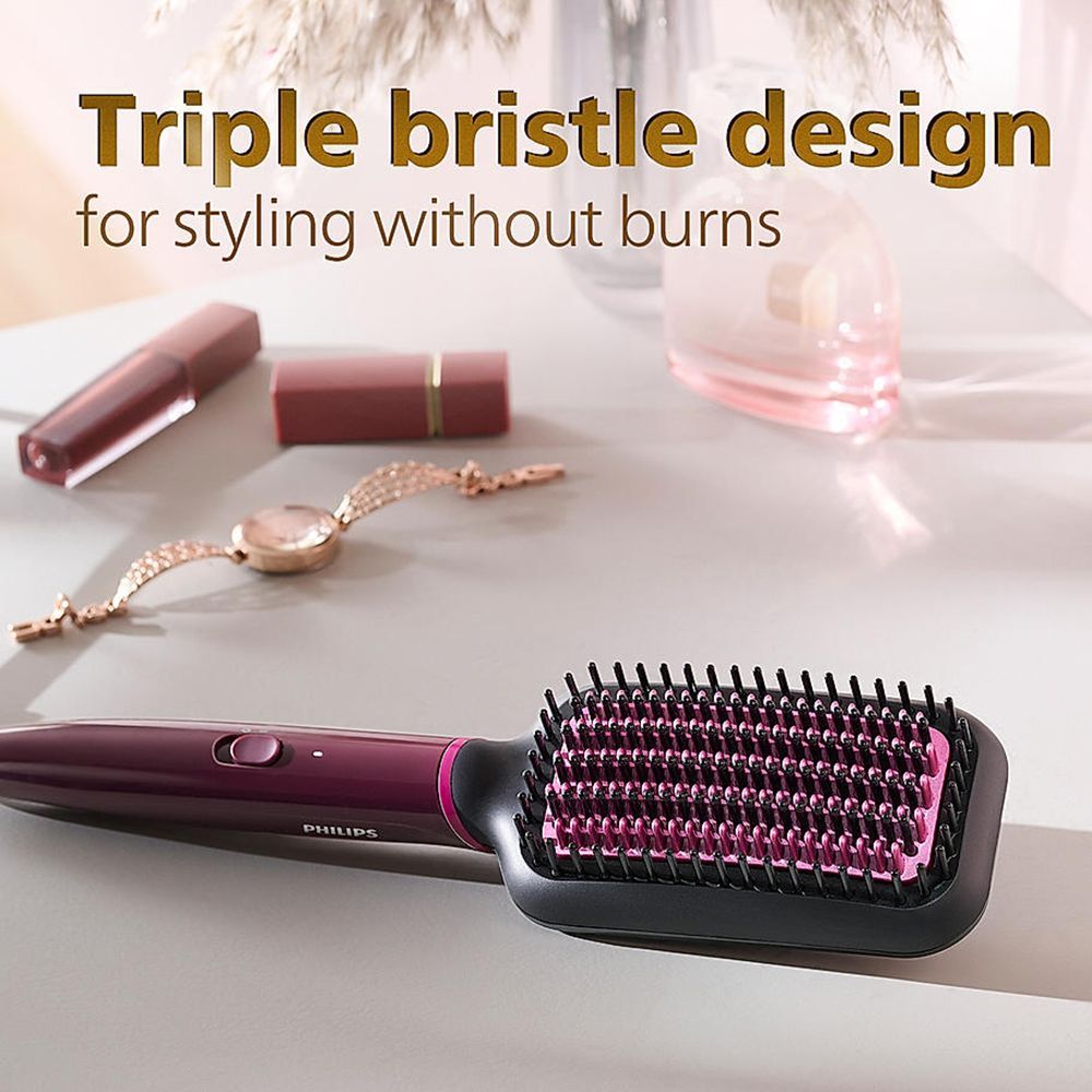 PHILIPS 5000 Hair Straightening Brush with Thermo Protect Technology (Ceramic Bristles, Dark Wine)_13