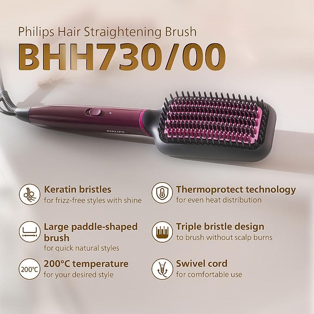 PHILIPS 5000 Hair Straightening Brush with Thermo Protect Technology (Ceramic Bristles, Dark Wine)_14