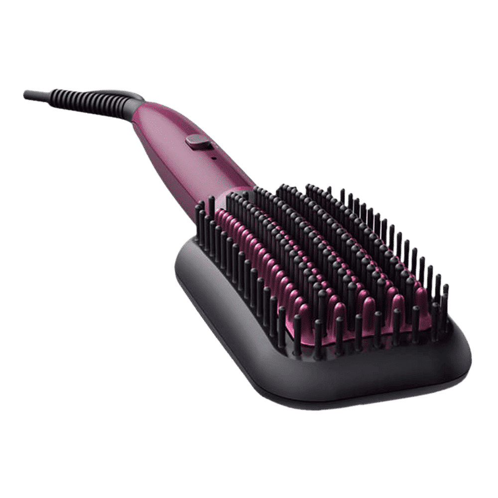 PHILIPS 5000 Hair Straightening Brush with Thermo Protect Technology (Ceramic Bristles, Dark Wine)_3