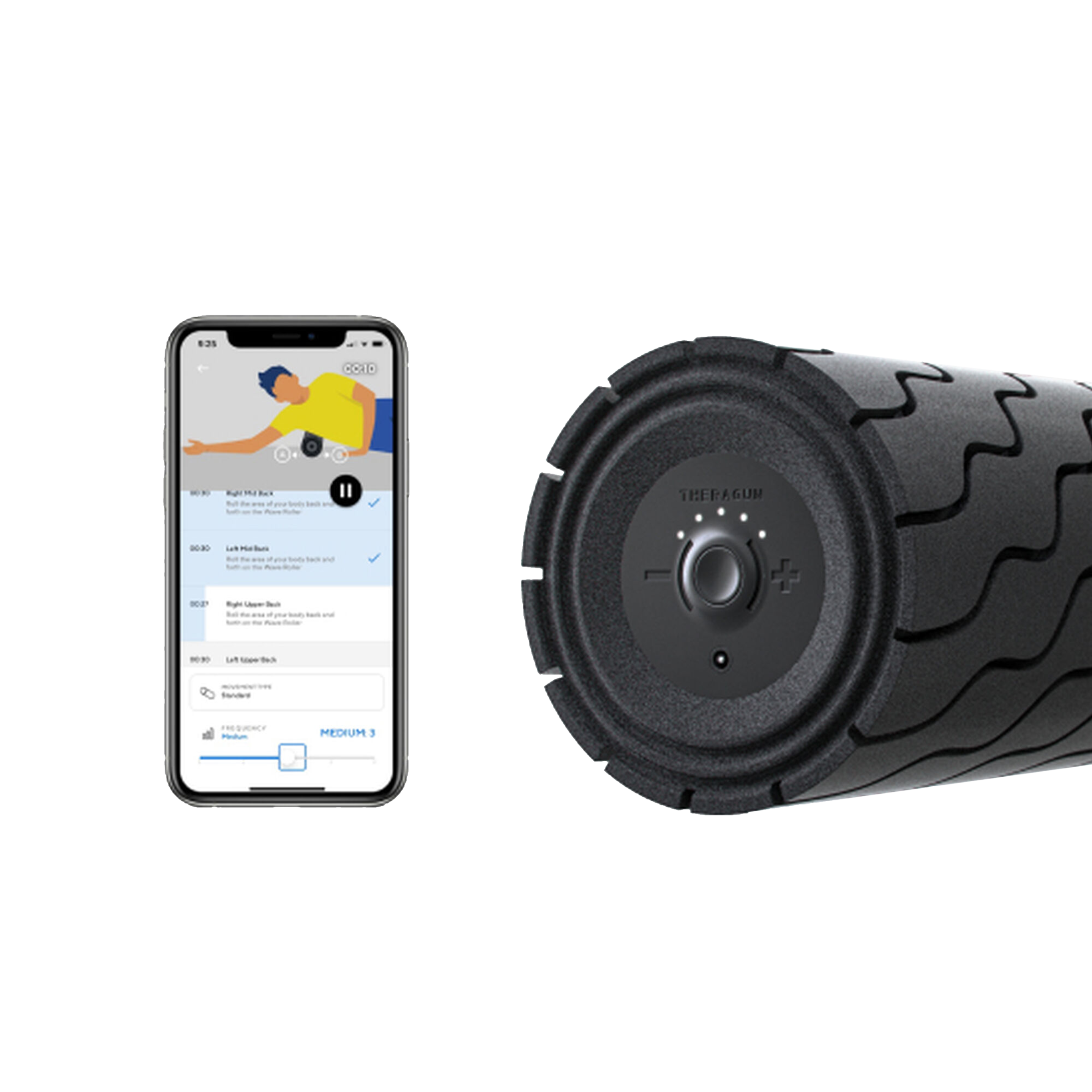 Therabody Theragun Wave Roller Full Body Massager (EVA High-Density Foam, Bluetooth Connectivity, Black)_6