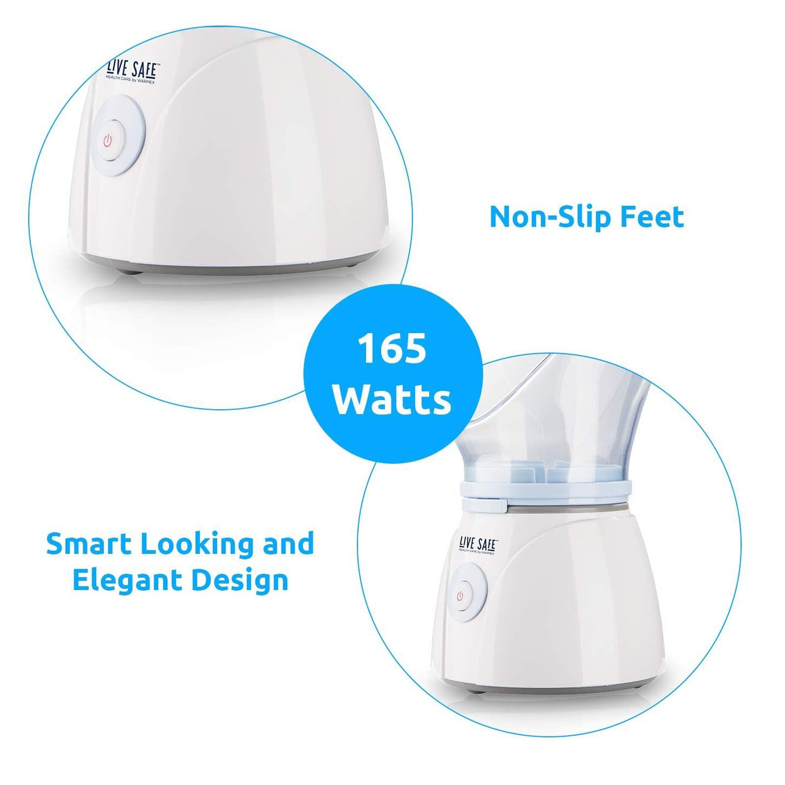 WARMEX Live Safe Facial Steamer (Non-Slip Feet, LS-FSV05, White)_2