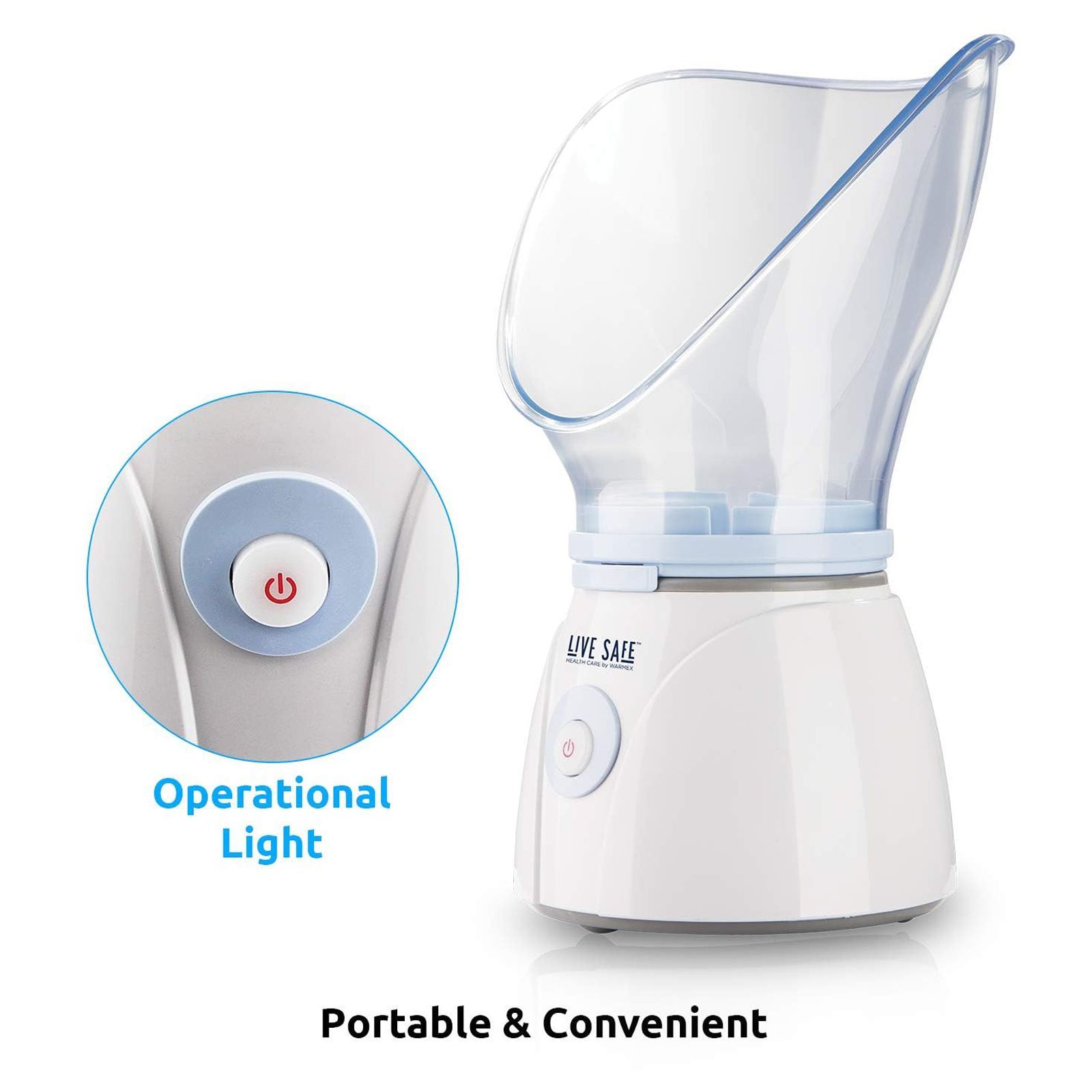 WARMEX Live Safe Facial Steamer (Non-Slip Feet, LS-FSV05, White)_3