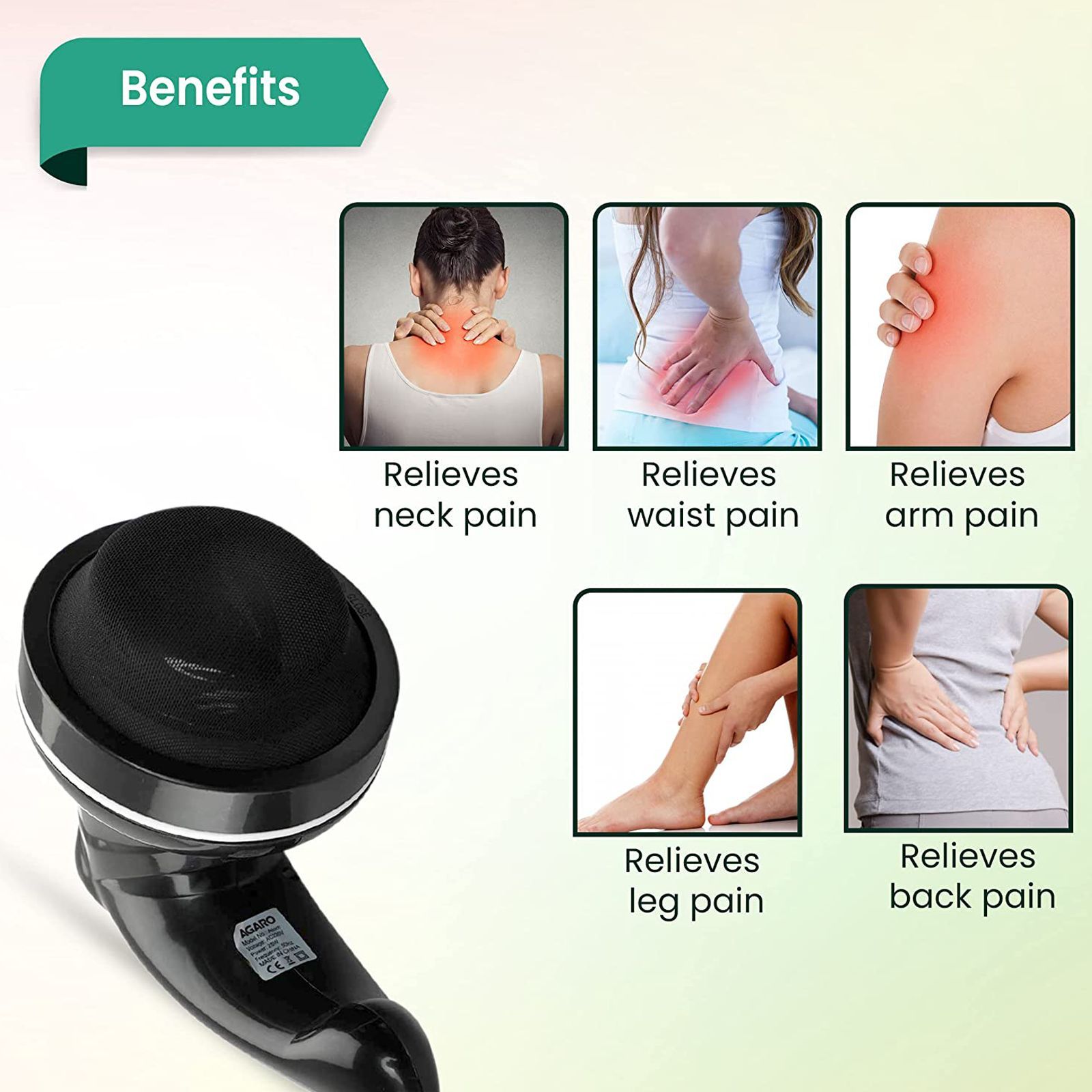 AGARO Atom Full Body Massager (Variable Speed Control, 33225, Black)_5