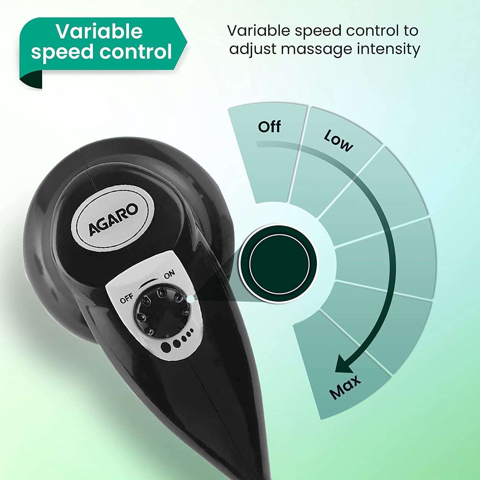 AGARO Atom Full Body Massager (Variable Speed Control, 33225, Black)_8