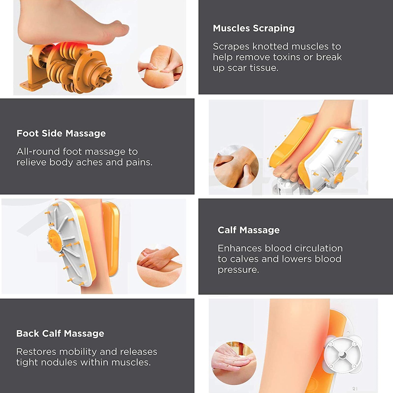 AGARO Amaze Leg Massager (3 Massage Levels, Auto Shut Off, 33320, Silver & Black)_4