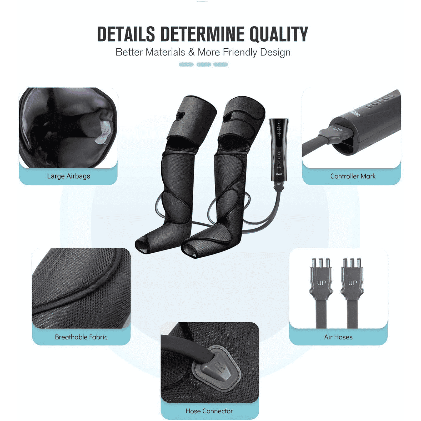 AGARO Magma Leg Massager (3 Massage Mode, 33511, Black)_3