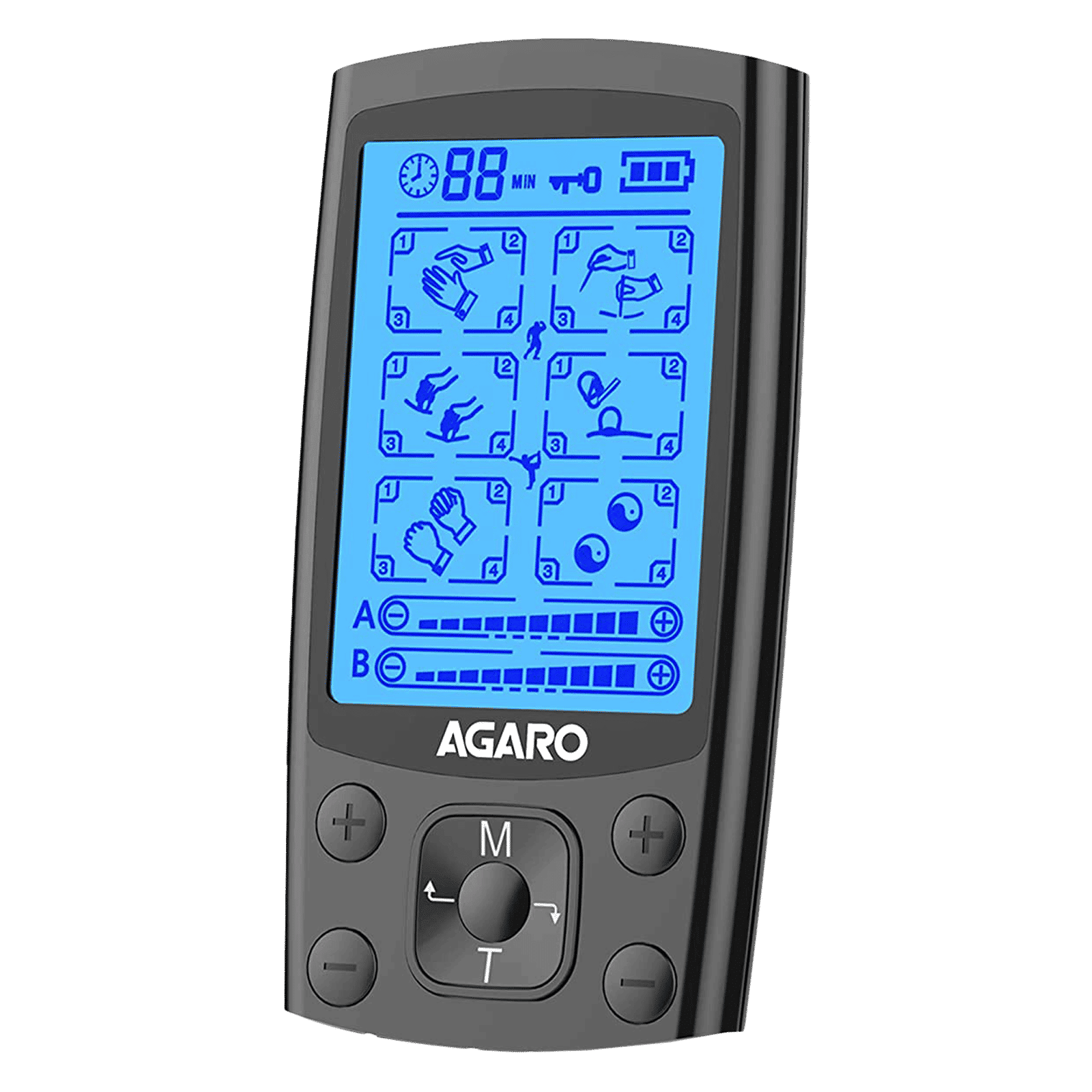AGARO Tens Dual Channel Knee, Back, Neck Massager (20 Intensity Levels, 33536, Black)_1