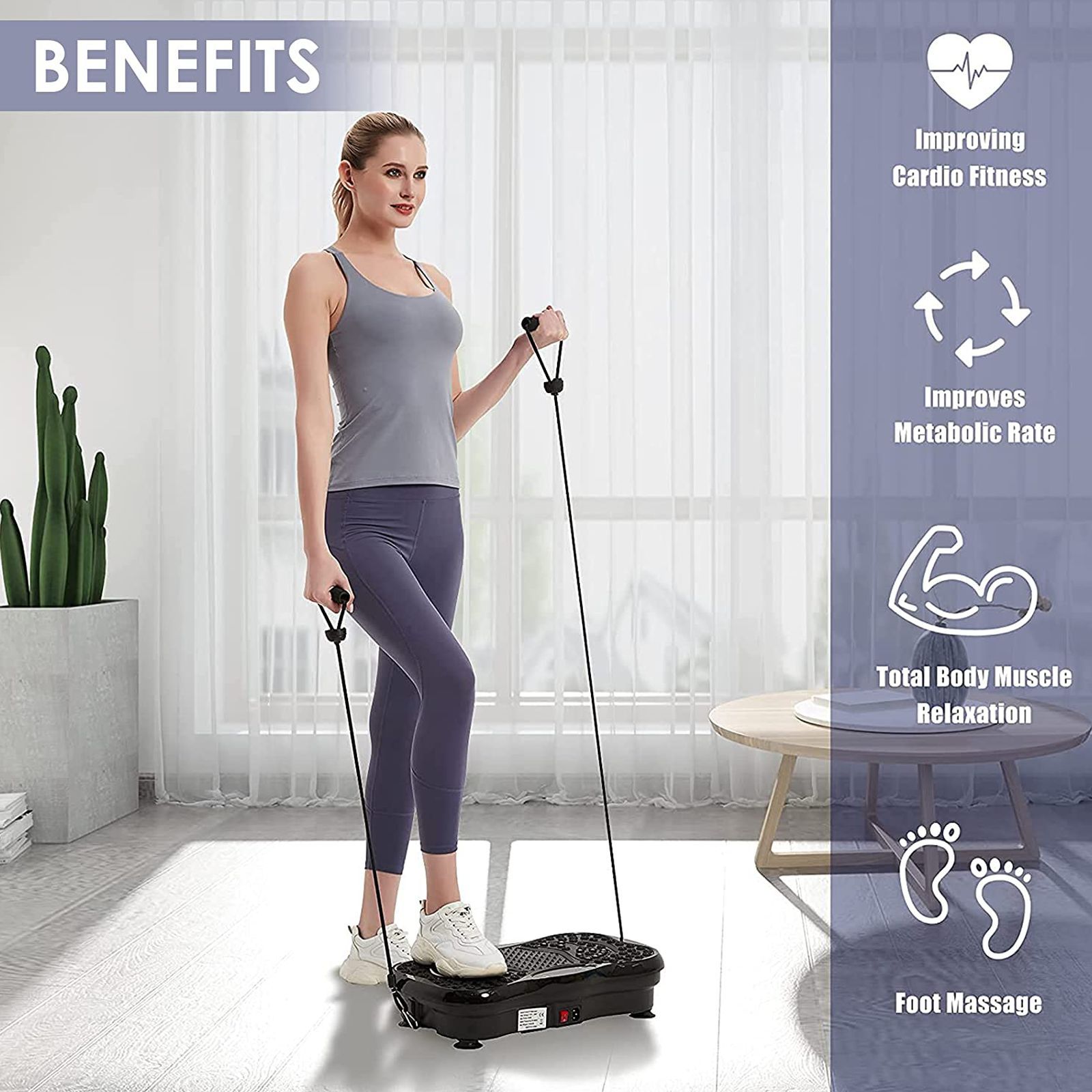 AGARO Alpha Full Body Massager (2 Exercise Band, 33617, Black)_4