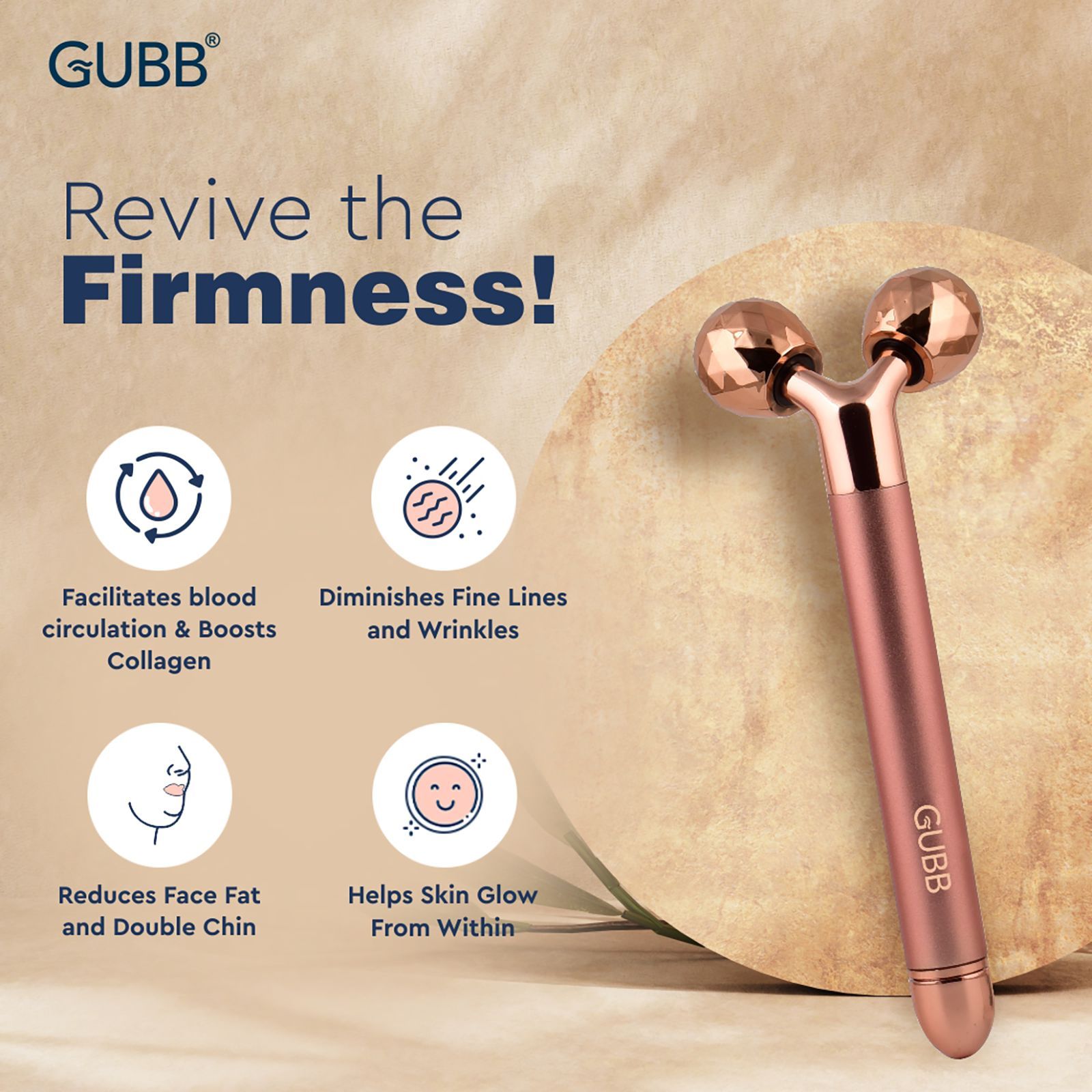 GUBB Face Massager (3D Technology, Superior Skin Rejuvenation, TG000881, Ruby)_2