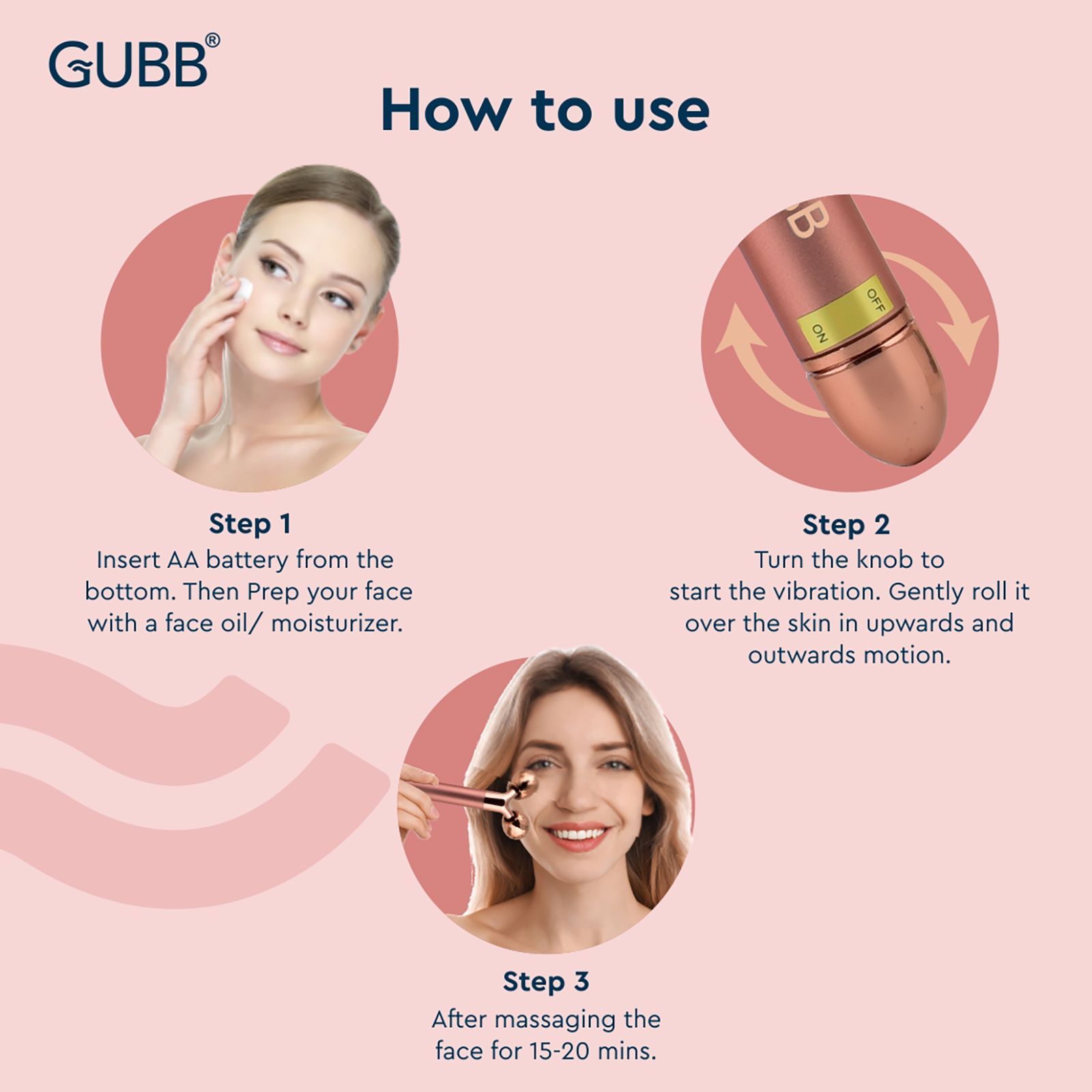 GUBB Face Massager (3D Technology, Superior Skin Rejuvenation, TG000881, Ruby)_6