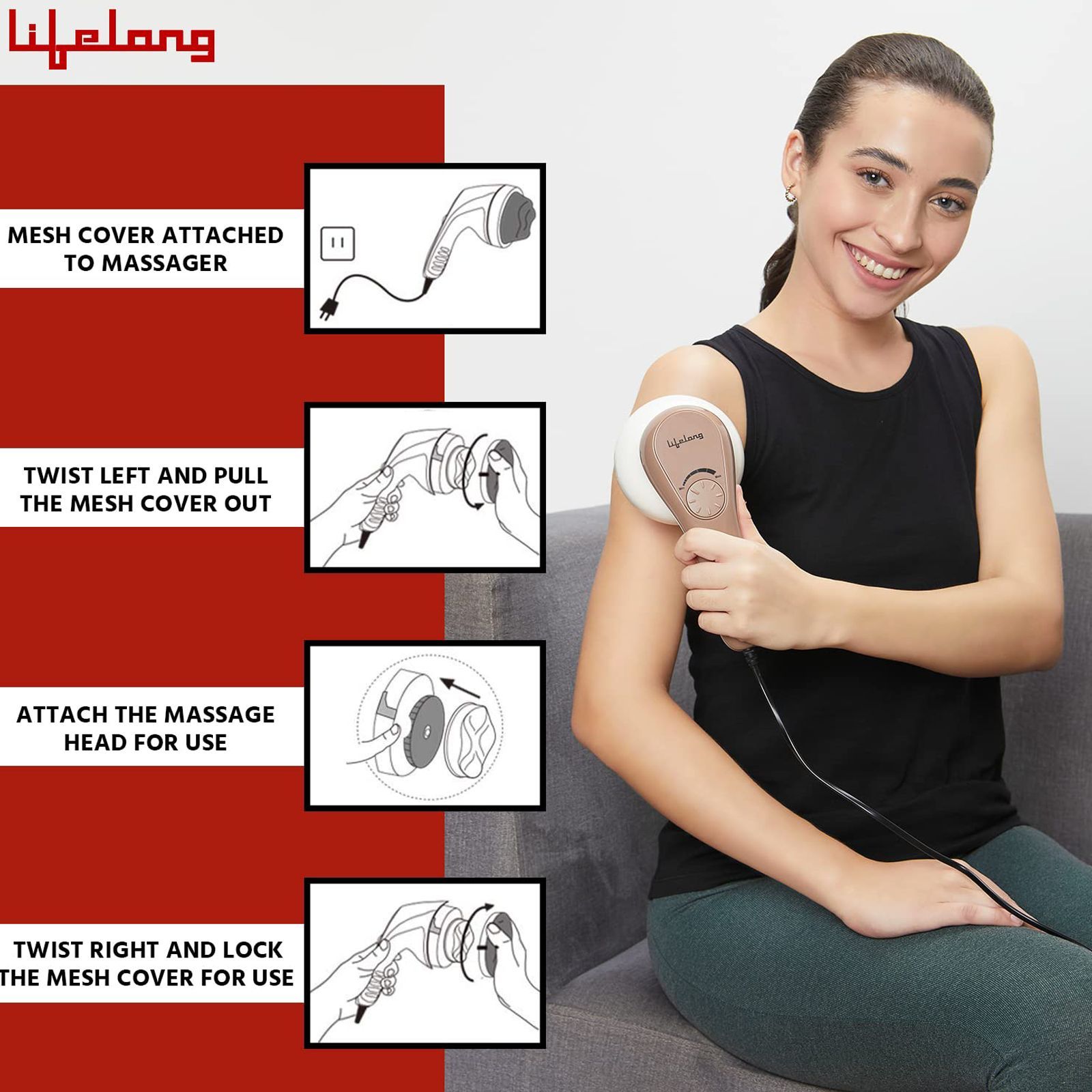 Lifelong Full Body Massager (Copper Motor, LLM270, Brown)_5