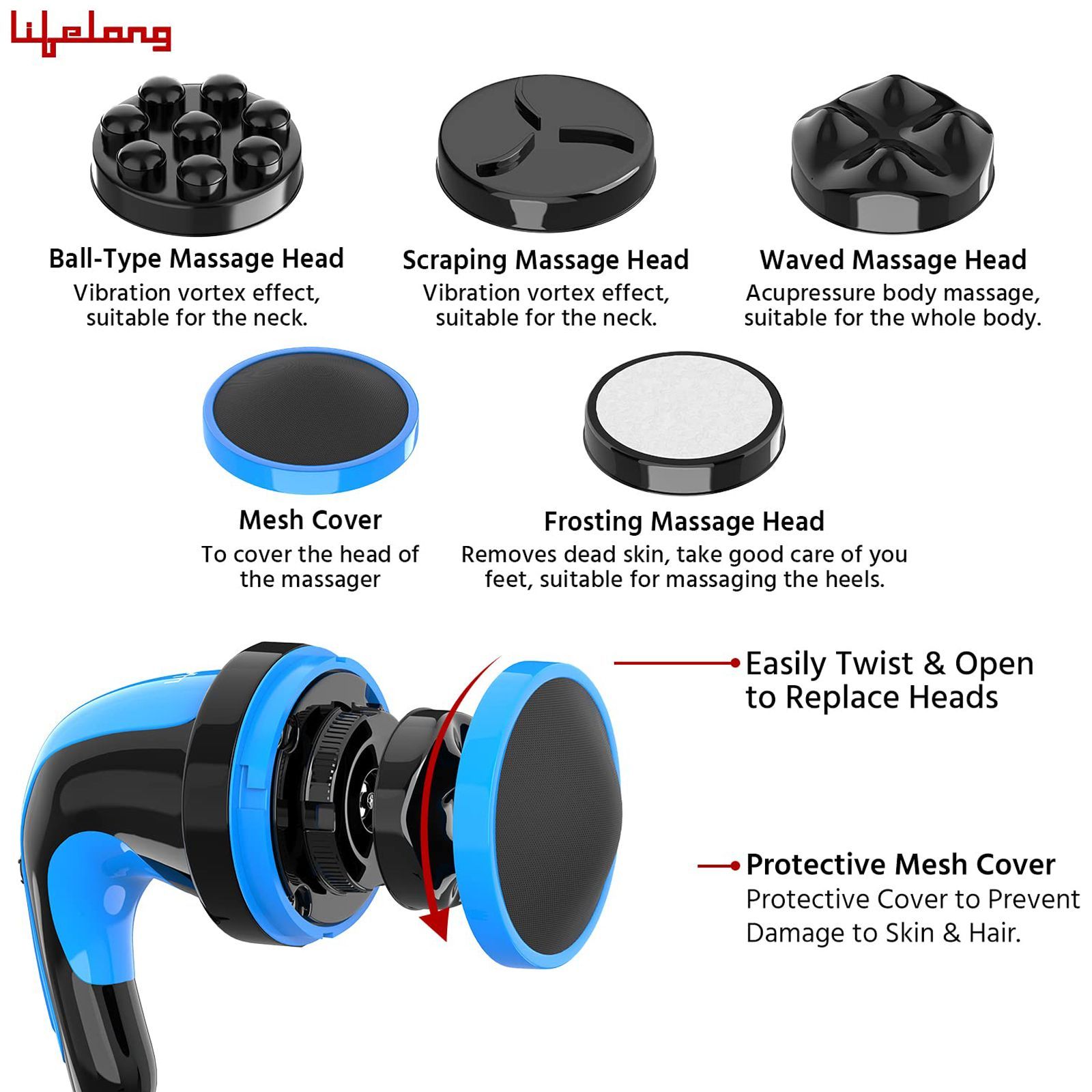 Lifelong Full Body Massager (Copper Motor, LLM576, Black)_2