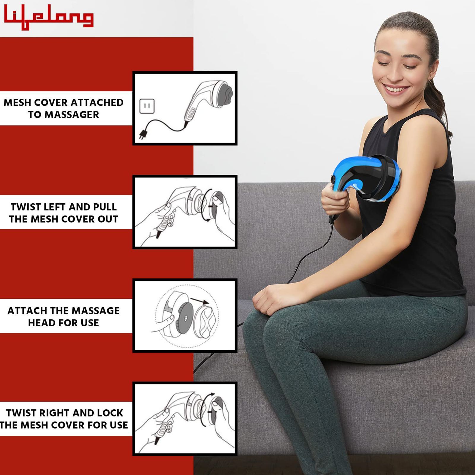 Lifelong Full Body Massager (Copper Motor, LLM576, Black)_5