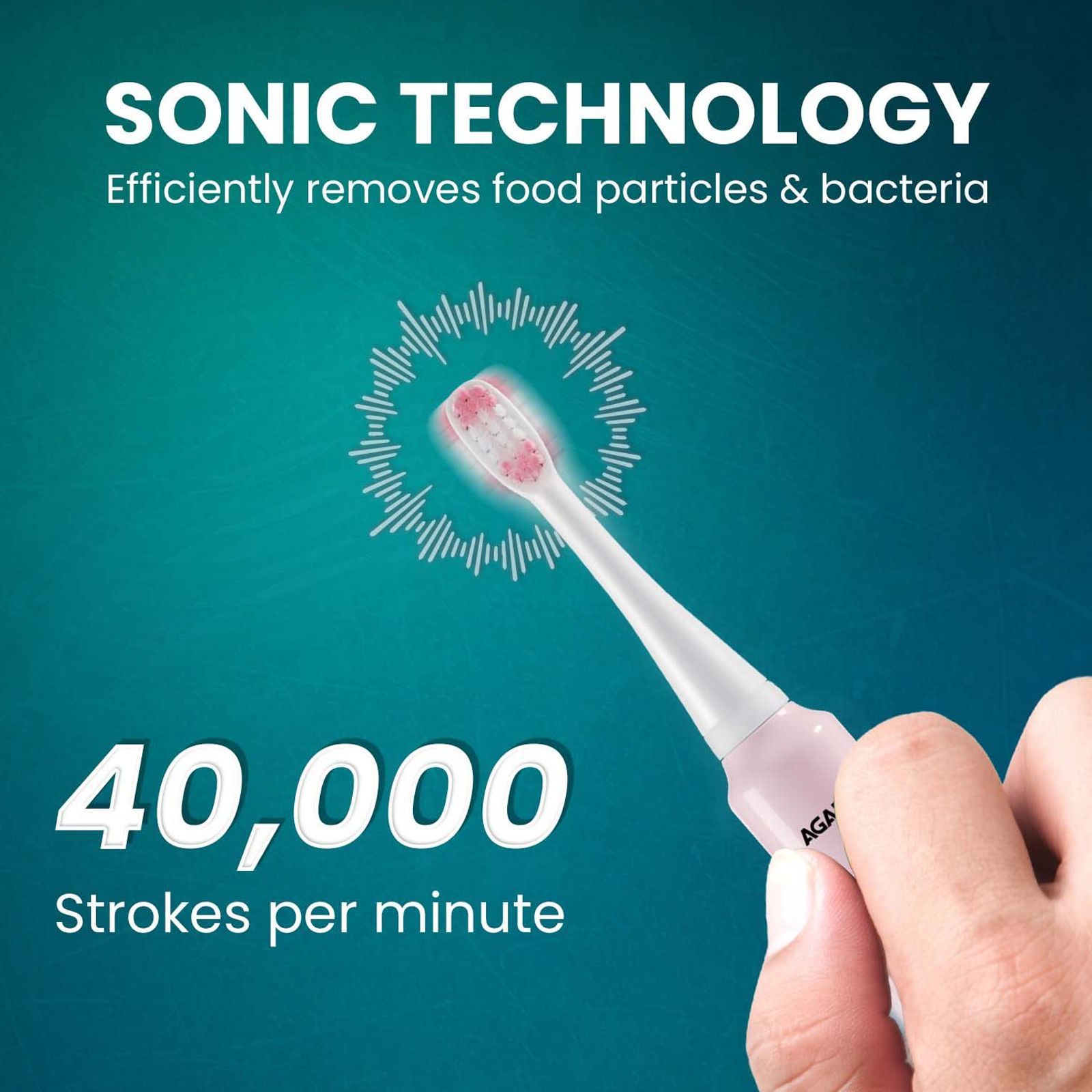 AGARO REX Dlx Electric Toothbrush for Kids (6 Cleaning Modes, Pink)_2