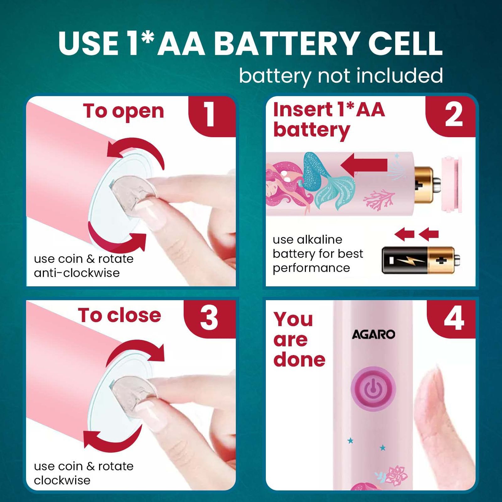 AGARO REX Dlx Electric Toothbrush for Kids (6 Cleaning Modes, Pink)_5