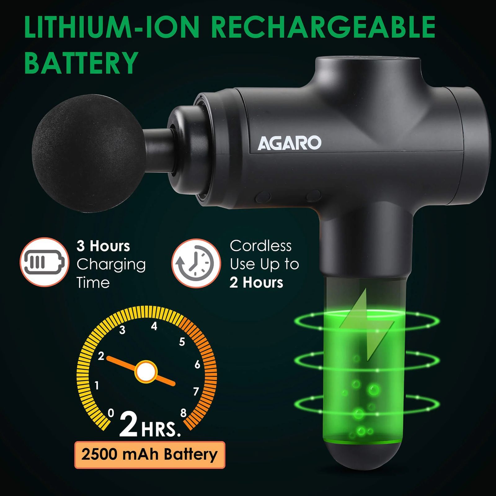 AGARO Strike Back Massager (20 Speed Settings, 33549, Black) AGARO Strike Back Massager (20 Speed Settings, 33549, Black)_2