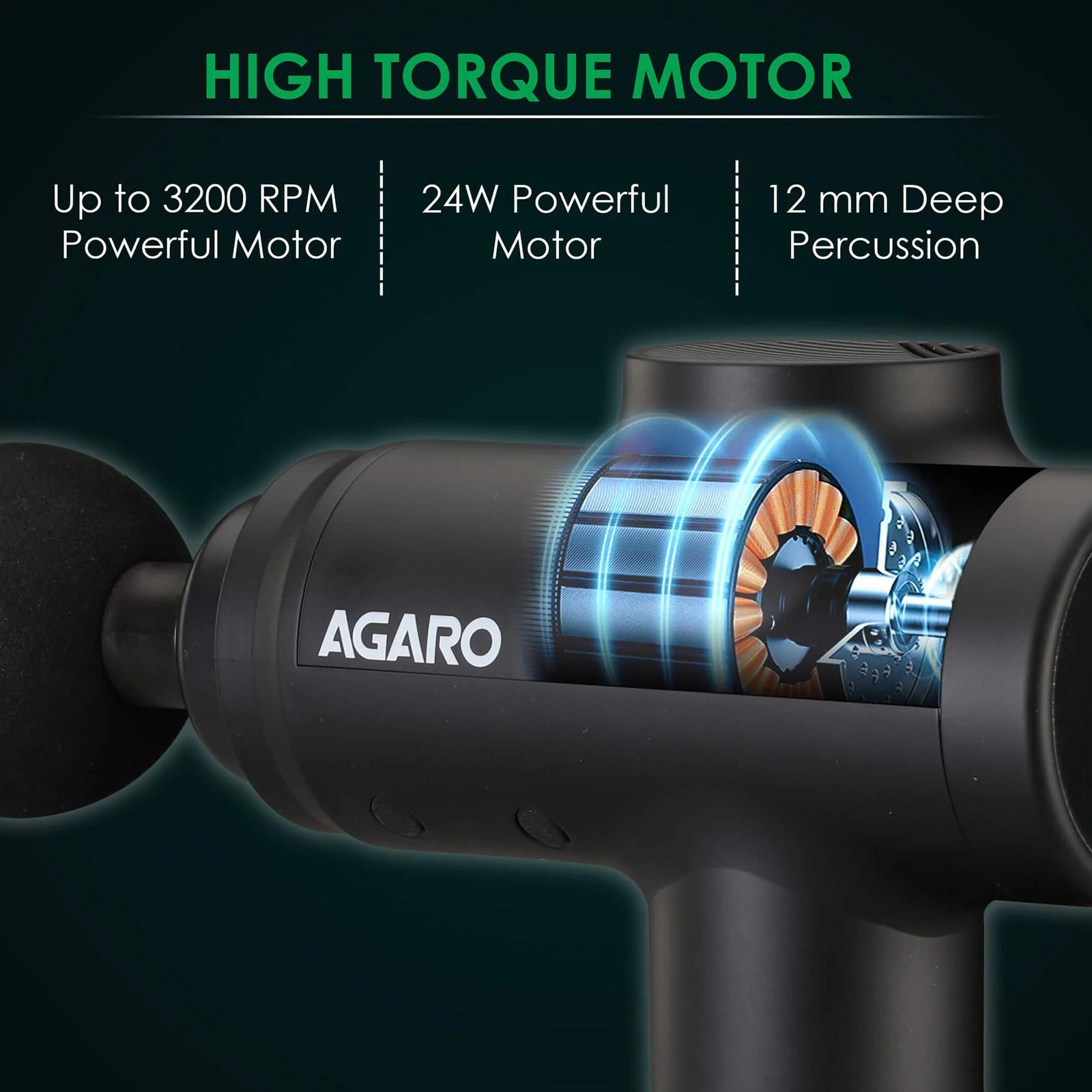 AGARO Strike Back Massager (20 Speed Settings, 33549, Black) AGARO Strike Back Massager (20 Speed Settings, 33549, Black)_4