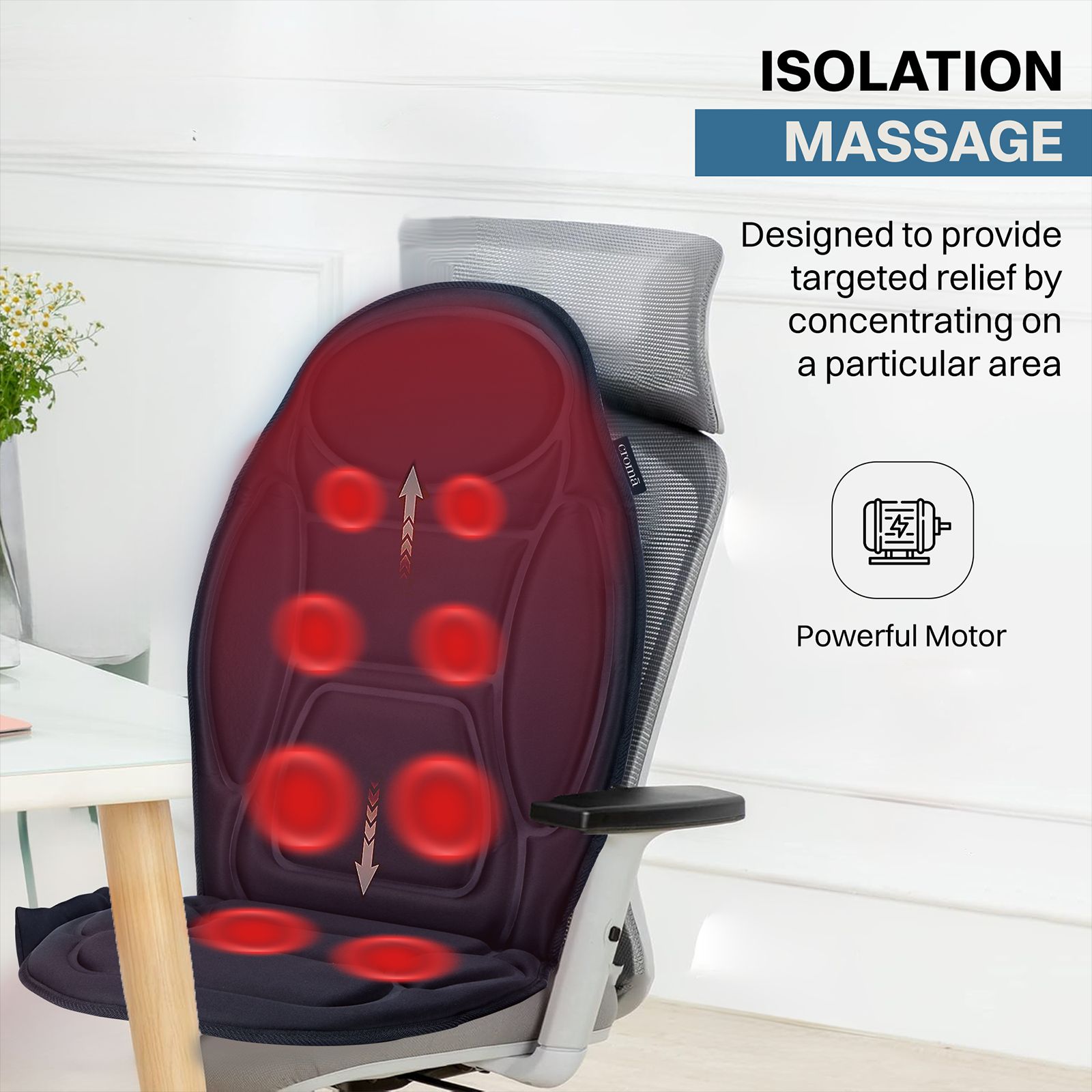 Croma Back Massager Seat (Isolation Massage, Black)_10