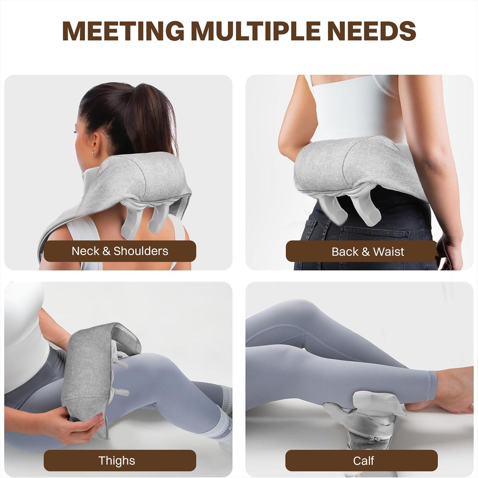 Croma Neck and Shoulder Massager (Zipped Fabric, Grey)_16