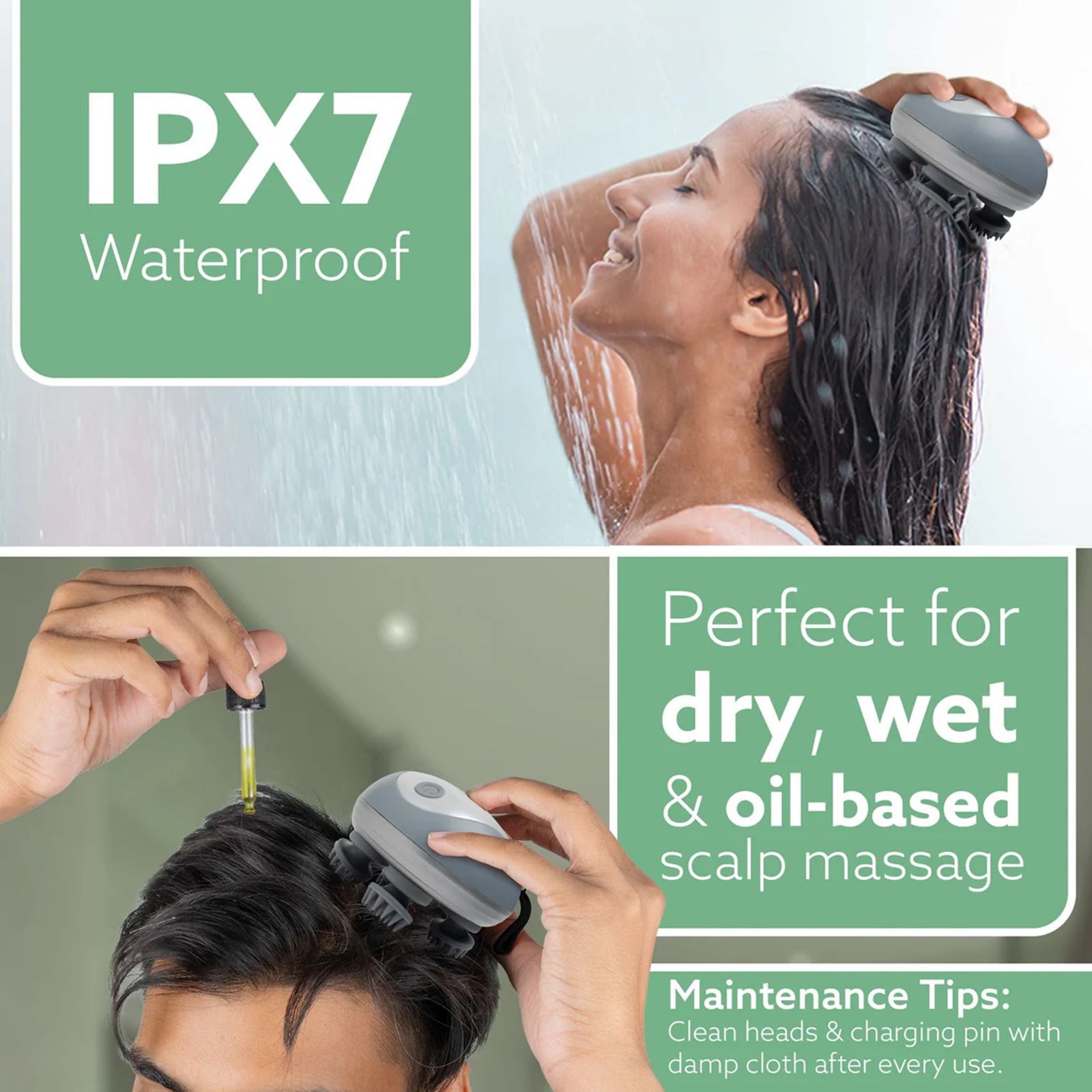 Agaro SM3675 Scalp Massager (Silicone, Ergonomic Design, 34132, White)_5