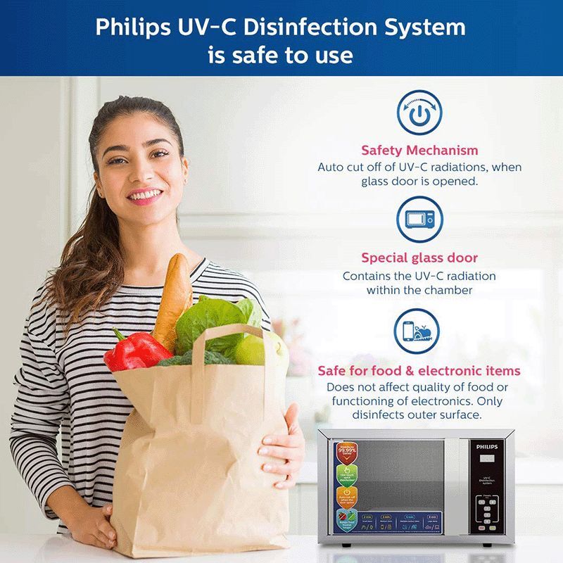 PHILIPS UVDSPHL15L Electric Powered Germicidal Lamp UV-C Disinfection System (15 litres, No Leakage and Uniform Coverage, Disinfection for Grocery and Mobile Phones, 929002473913, Silver)_6