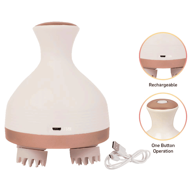 Lifelong Head, Scalp and Full Body Pain Relief Massager (Rechargeable, LLM225, Brown)_5