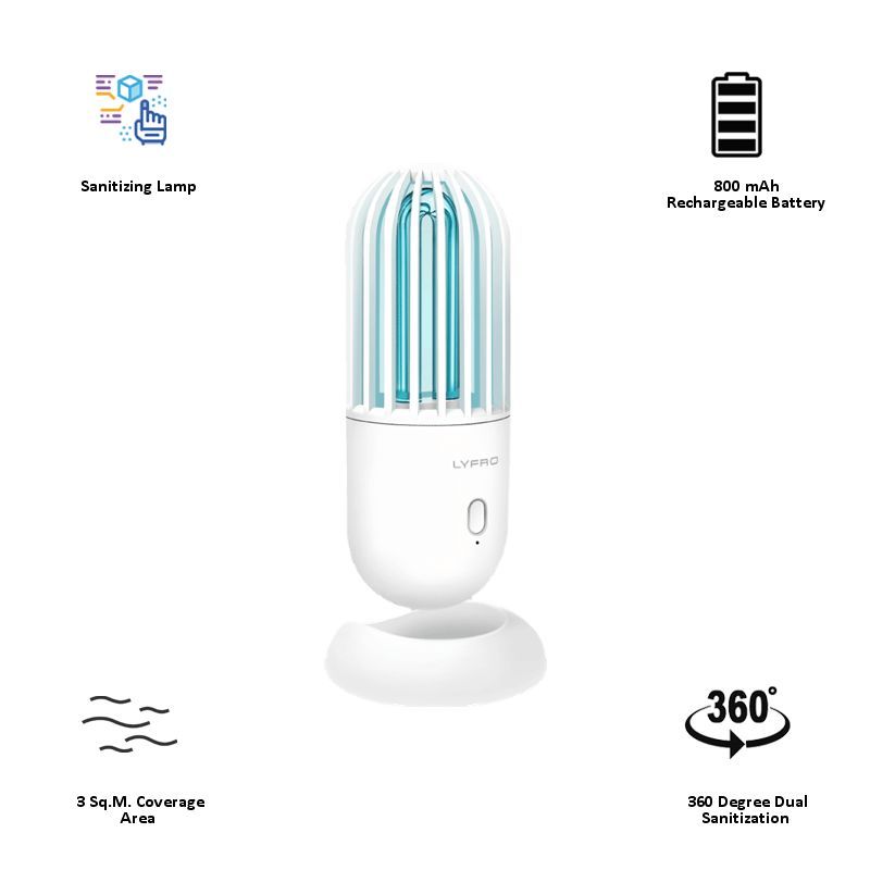 LYFRO Battery Powered Sanitizing Lamp (Disinfects Up To 99.9 Percent, Hova, White)_3