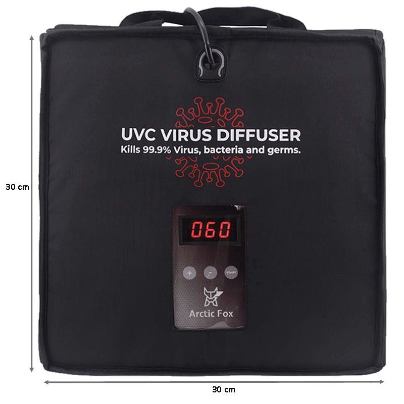 Arctic Fox UV-C Virus Germicidal Bulb Diffuser Bag (20 Ltrs, FEXUTBBLKWZ120020, Black)_2