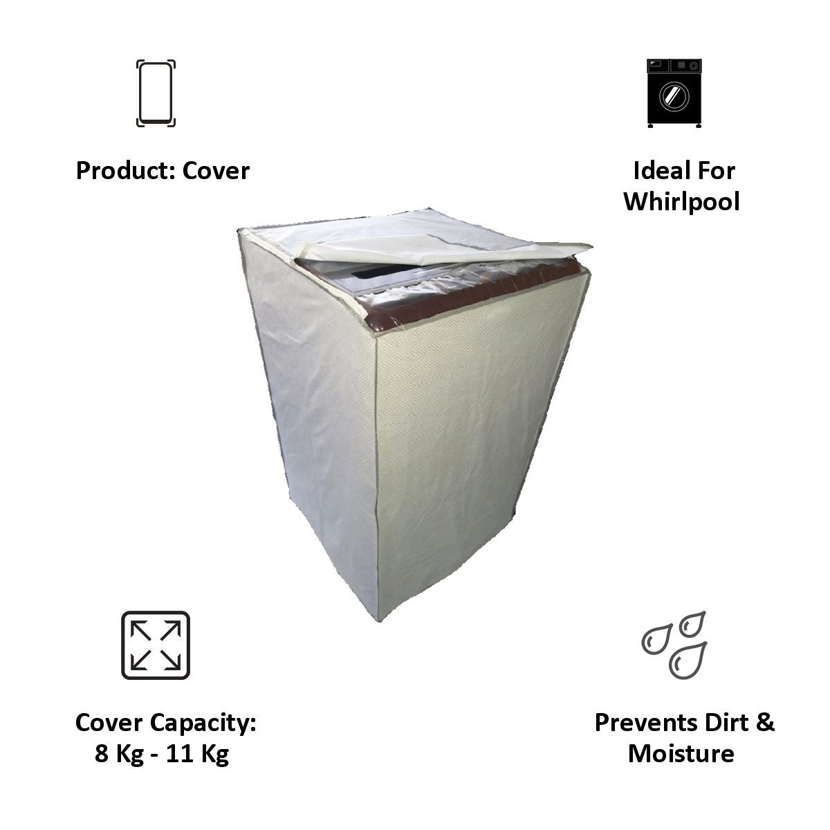 CNS Top Load 8-11 Kg Whirpool Washing Machine Cover (Grey)_6