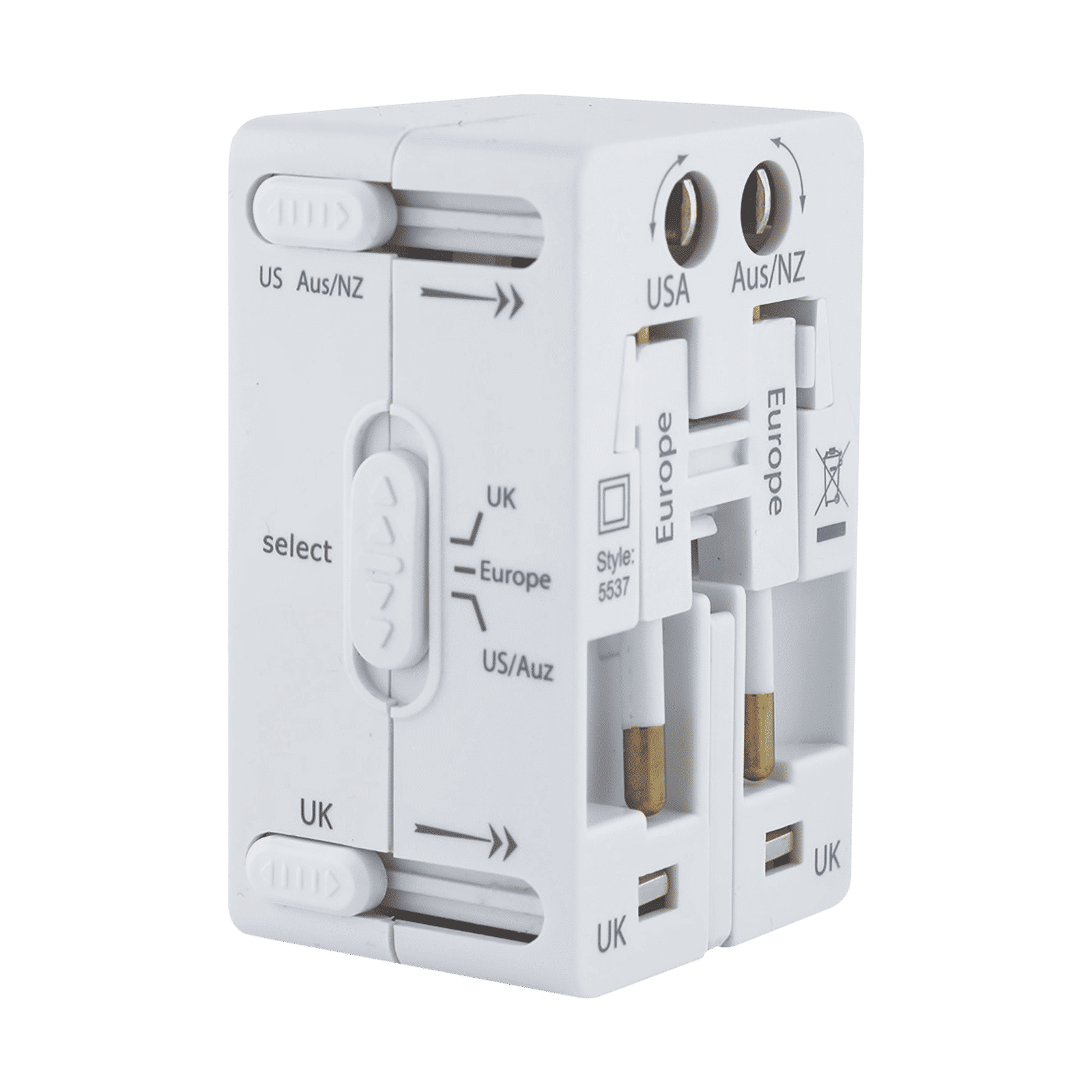 TRAVEL BLUE 1 Plug 150 Countries Travel Adapter (Built-In Surge Protector, 5537, Black)_4