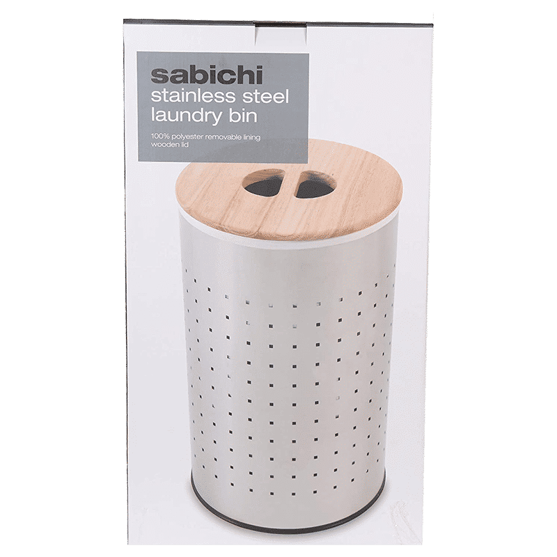 sabichi Stainless Steel Laundry Bin (53 litre, 183149, Silver)_6