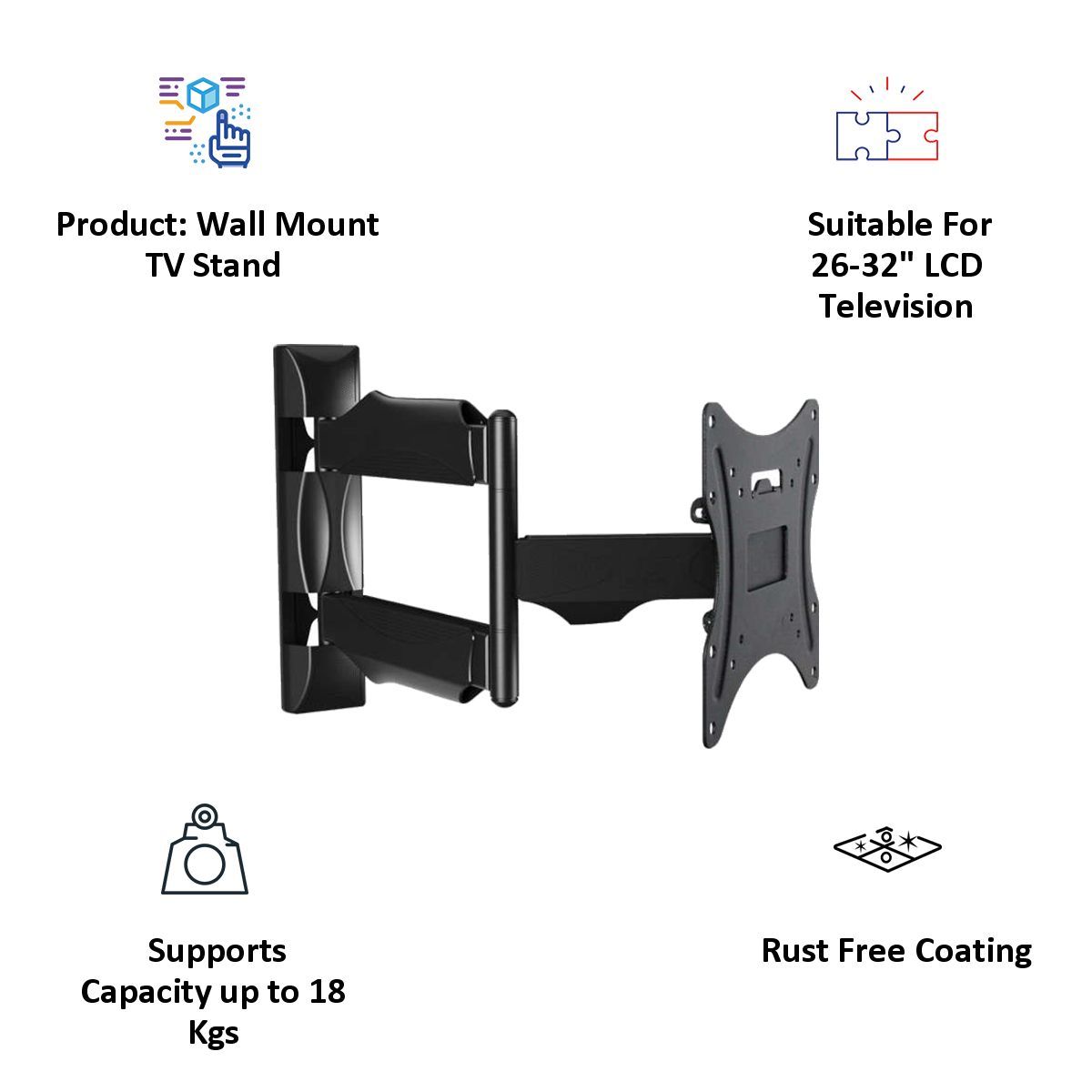 Mighty Mount Bracket LCD/LED TV Stand (32N, Black)_4