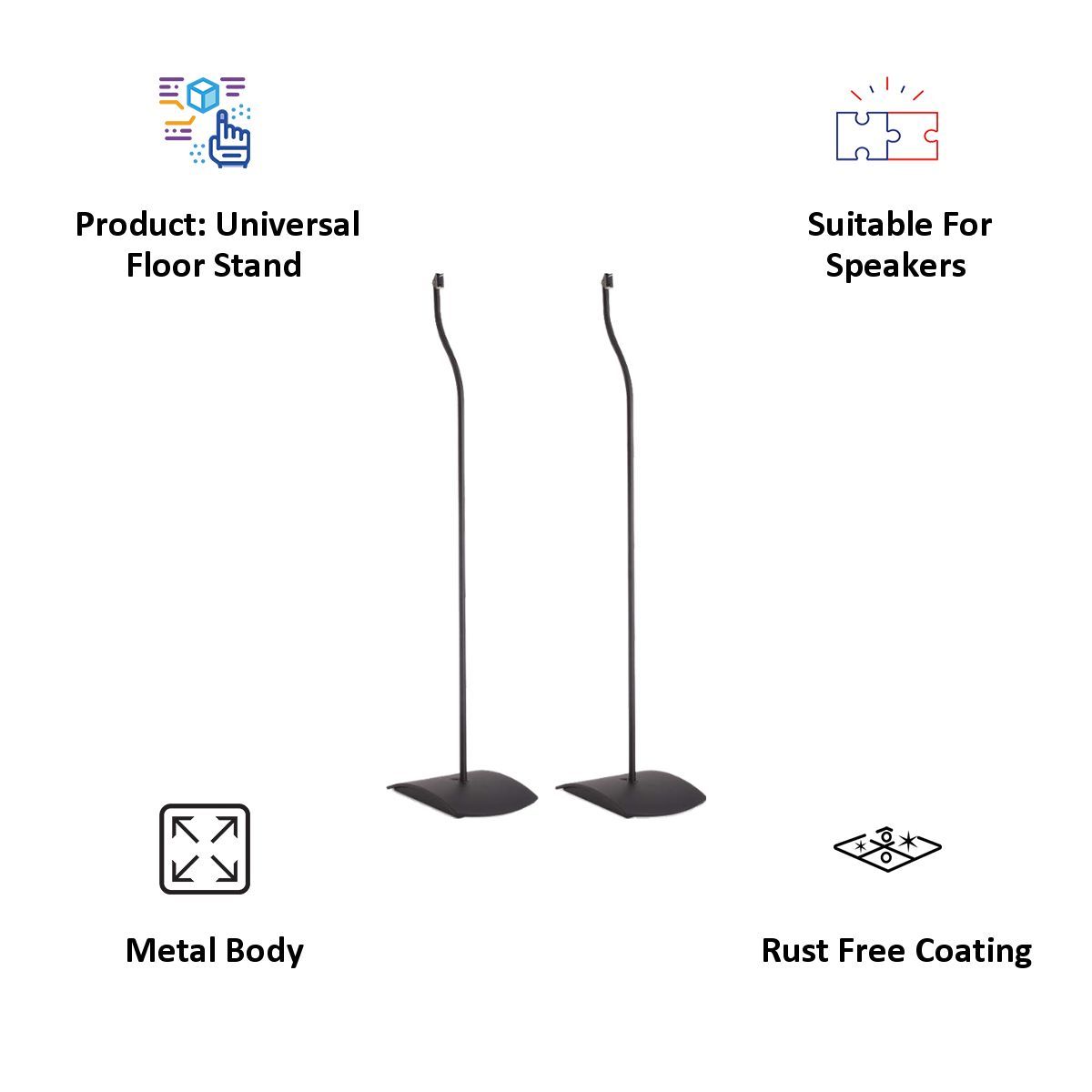 BOSE UFS-20 Series II Universal Floor Stand (Slender Metal, Black)_2