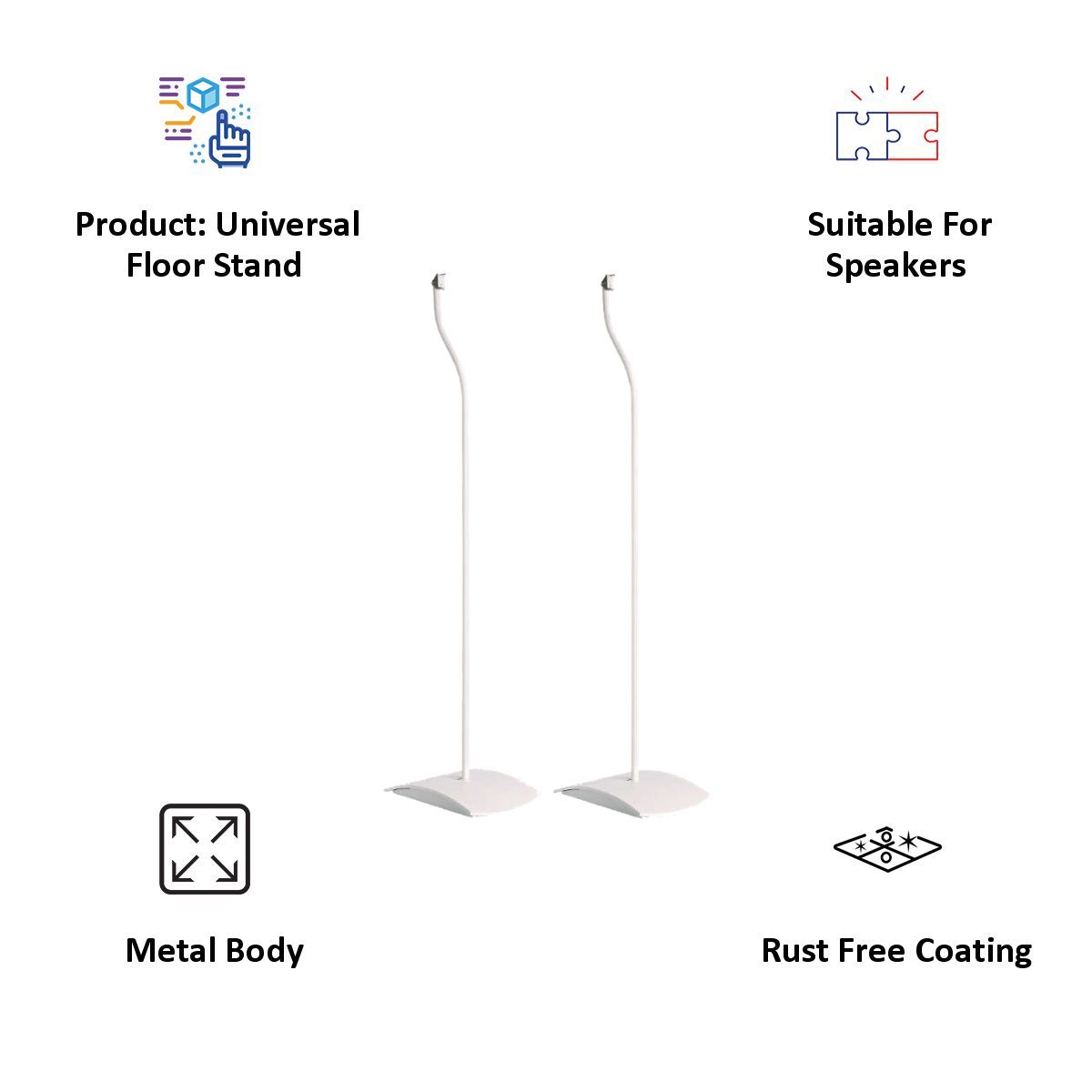 BOSE UFS-20 Series II Universal Floor Stand (Slender Metal, White)_2