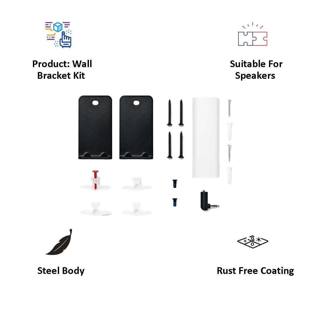 BOSE Soundbar Wall Bracket Kit (Sleek & Unobtrusive, 802171-0010, Black) BOSE Soundbar Wall Bracket Kit (Sleek & Unobtrusive, 802171-0010, Black)_2