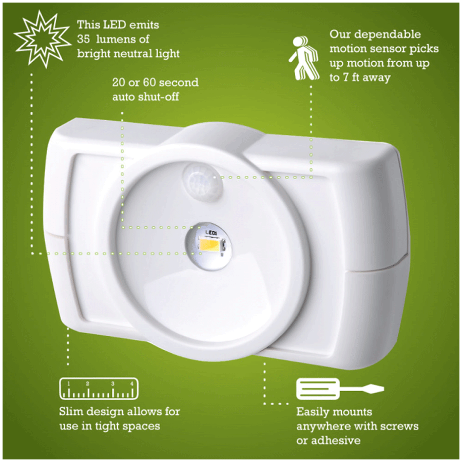 MR BEAMS Electric Powered 35 Watt Wireless Motion Sensor LED Slim Smart Light (MB852, White)_5