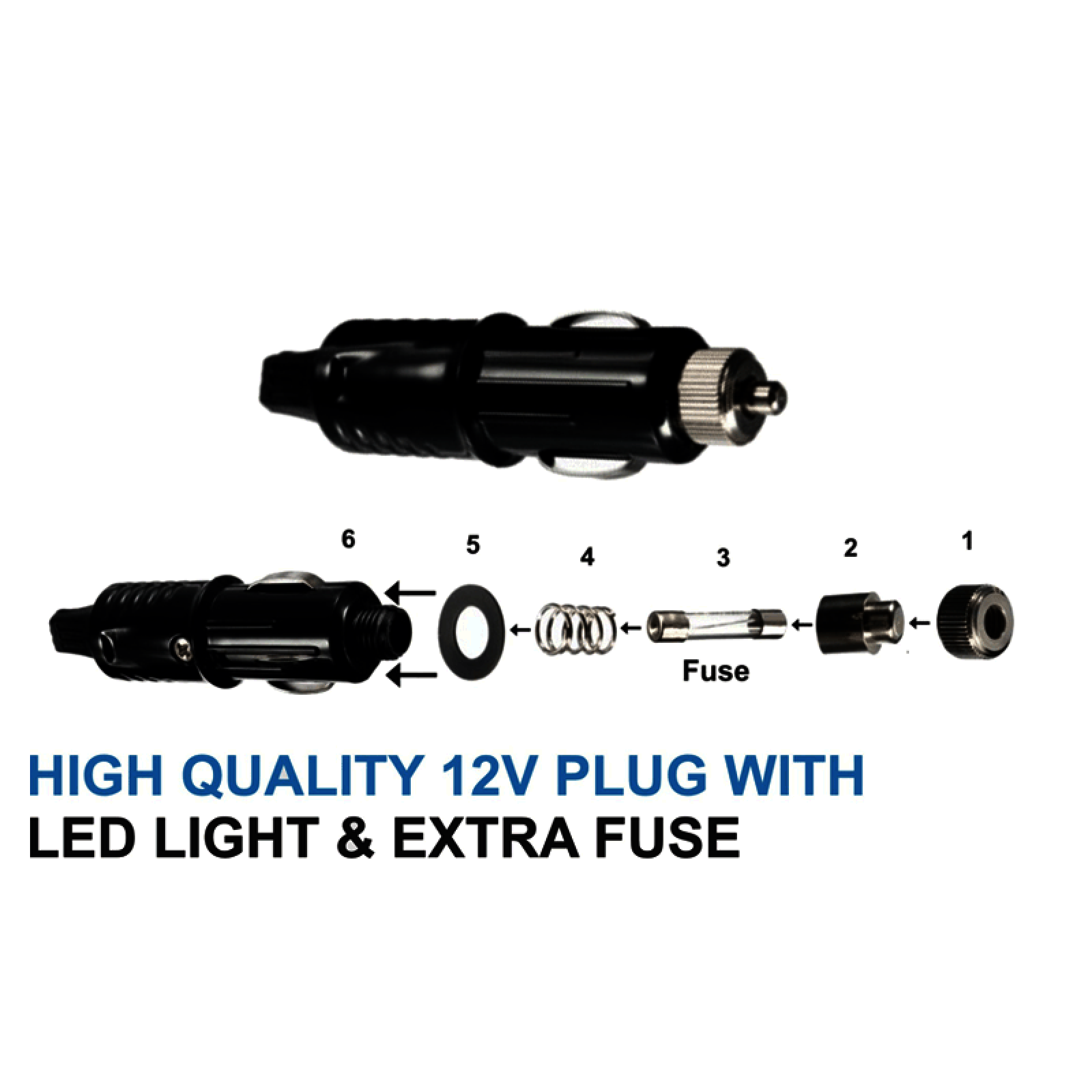 BERGMANN Tornado 60W Car Vacuum Cleaner with Built-in LED Light (Strong Suction Power, Blue)_6