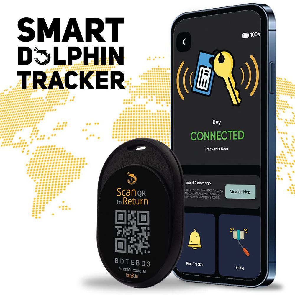 tag8 Dolphin Smart Tracker (GPS Location Tracking, 800022, Black)_4