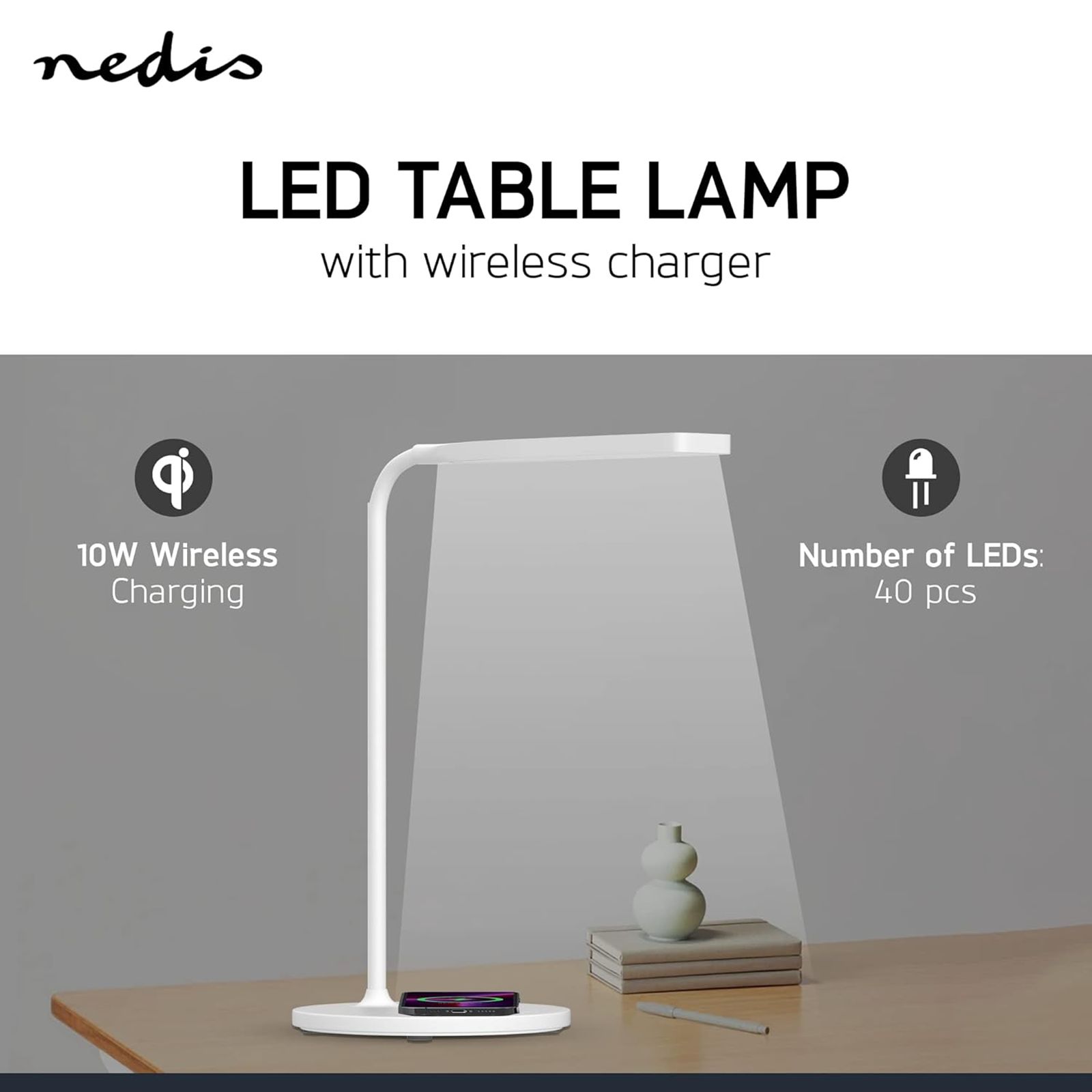 nedis 5 Watts LED Table Lamp (Wireless Charging, LTLGQ3M1WT, Black) nedis 5 Watts LED Table Lamp (Wireless Charging, LTLGQ3M1WT, Black)_13