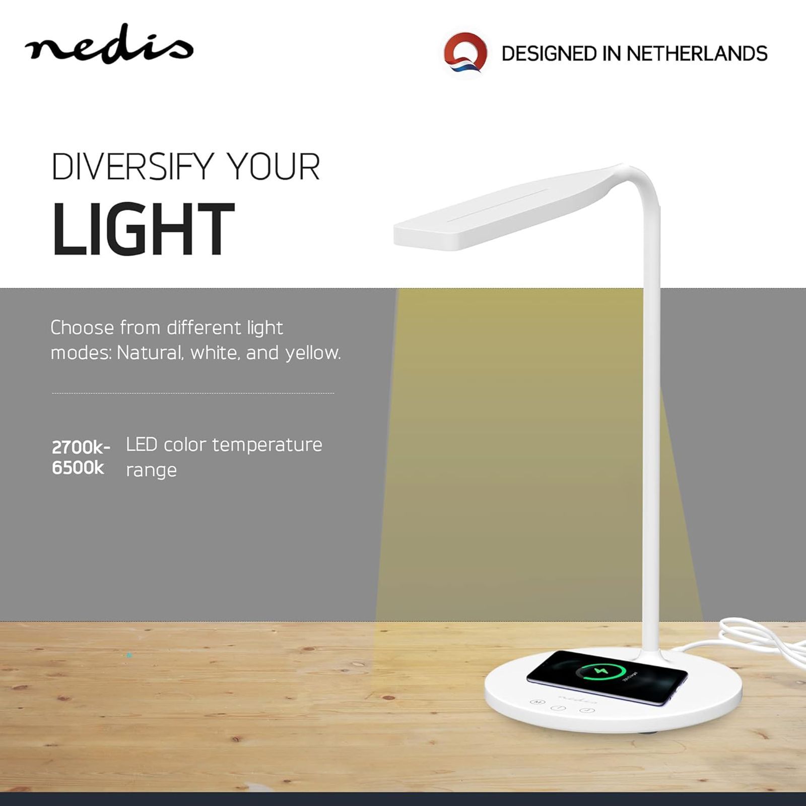 nedis 5 Watts LED Table Lamp (Wireless Charging, LTLGQ3M1WT, Black) nedis 5 Watts LED Table Lamp (Wireless Charging, LTLGQ3M1WT, Black)_14