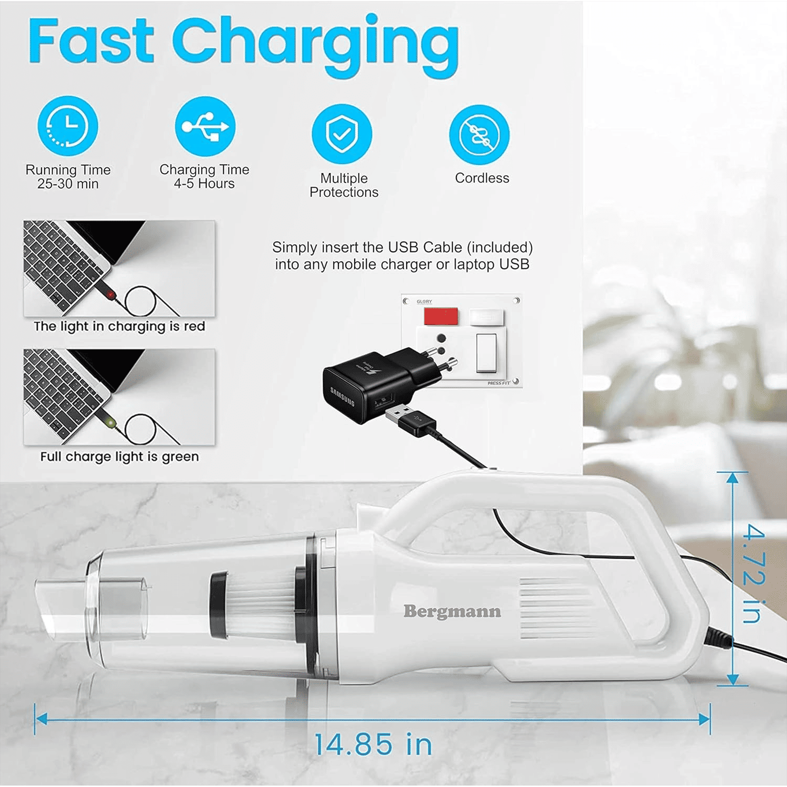 BERGMANN Vector 120W 2-in-1 Cordless Car Vacuum Cleaner with Built-in LED Light (6000 mAh Battery, White) BERGMANN Vector 120W 2-in-1 Cordless Car Vacuum Cleaner with Built-in LED Light (6000 mAh Battery, White)_4
