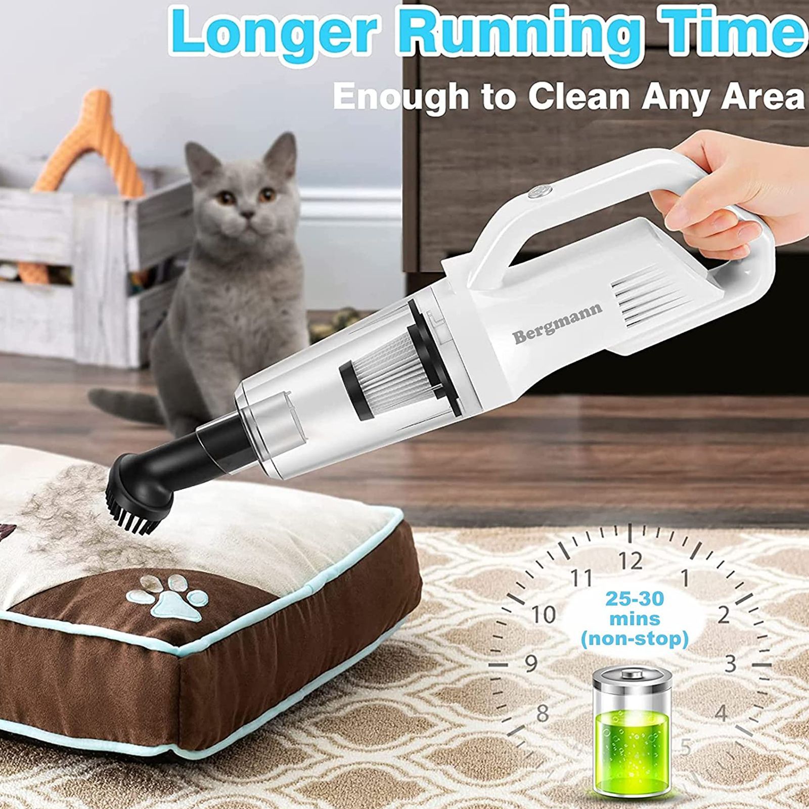 BERGMANN Vector 120W 2-in-1 Cordless Car Vacuum Cleaner with Built-in LED Light (6000 mAh Battery, White) BERGMANN Vector 120W 2-in-1 Cordless Car Vacuum Cleaner with Built-in LED Light (6000 mAh Battery, White)_7