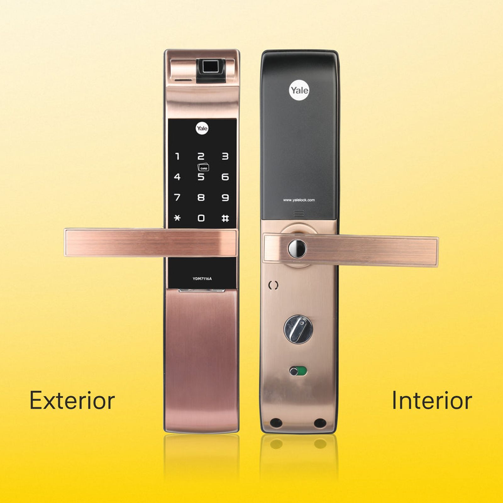 Yale RB Smart Lock For Private Space (Fingerprint Scanner, YDM 7116A, Red Bronze)_3